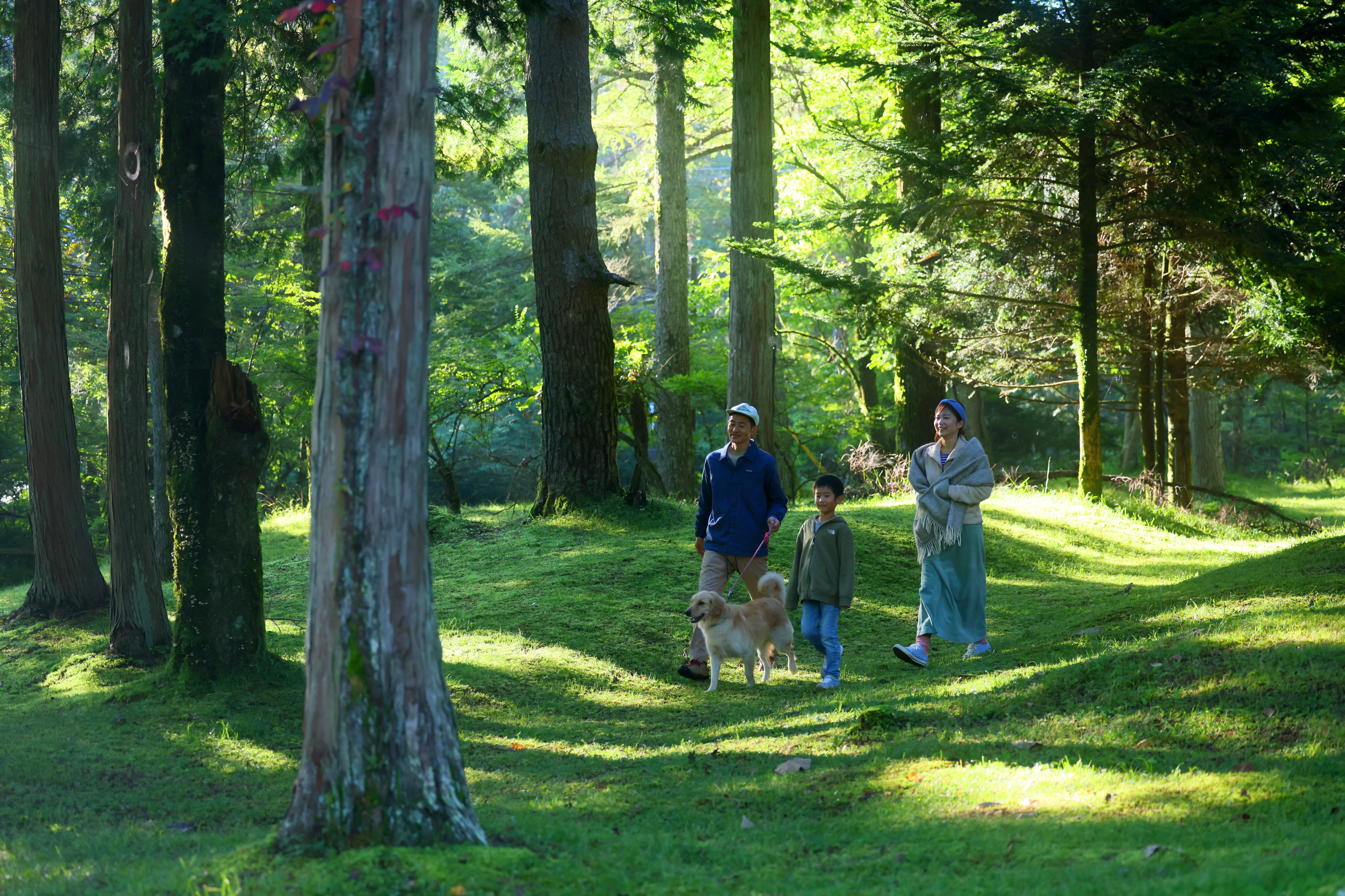 Family with dog