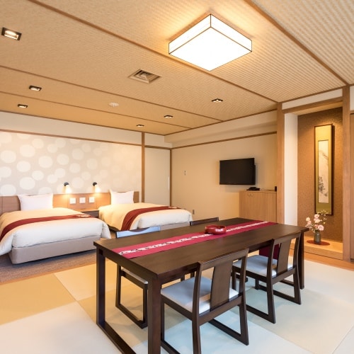 Non-smoking Japanese and Western rooms 10 tatami mats + twin rooms. Eat slowly in the chair seats in your room.