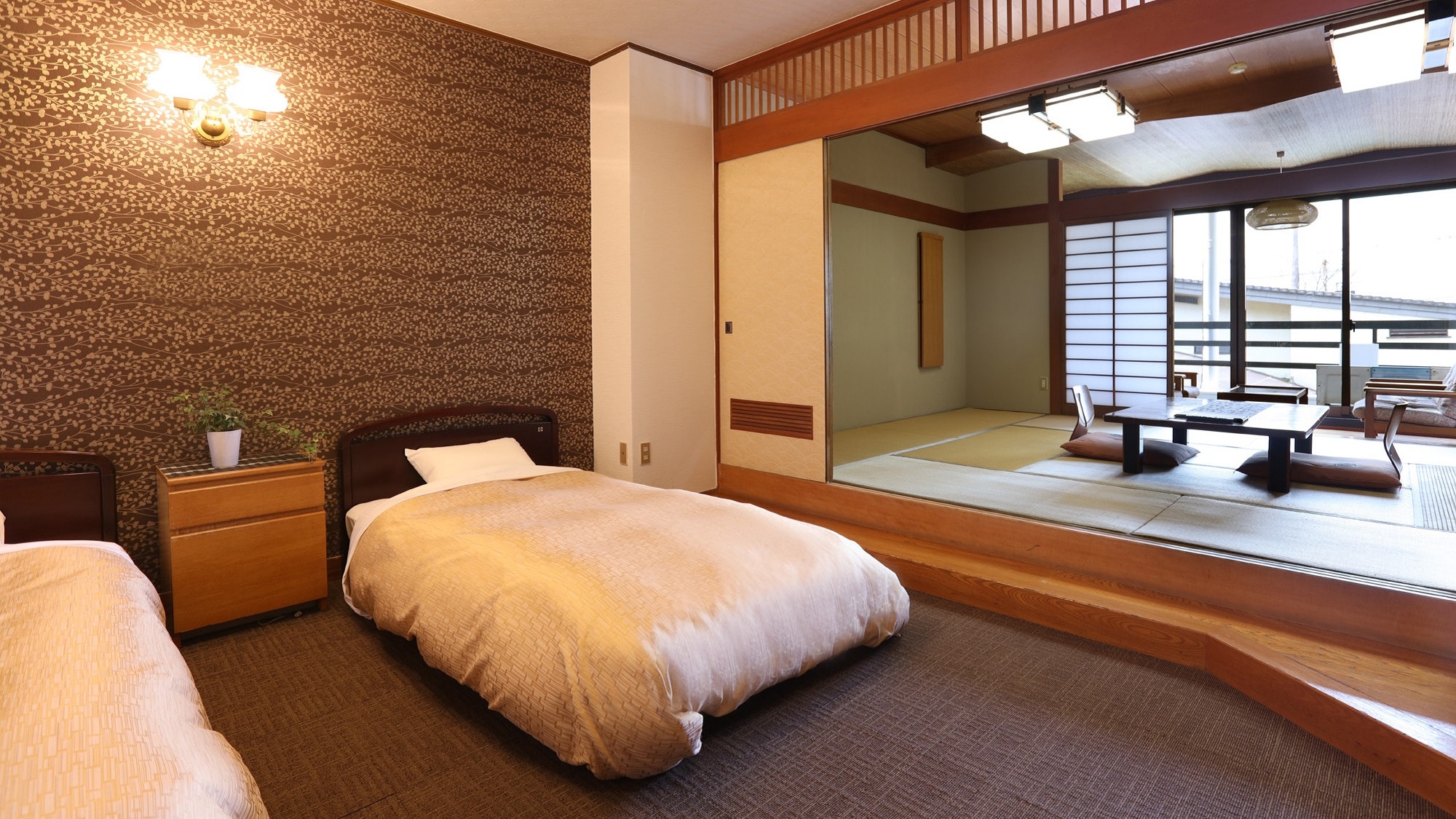 [Phòng kiểu Nhật-Tây (Phòng kiểu Nhật 12 chiếu tatami + 2 giường đơn)] ~Không hút thuốc~