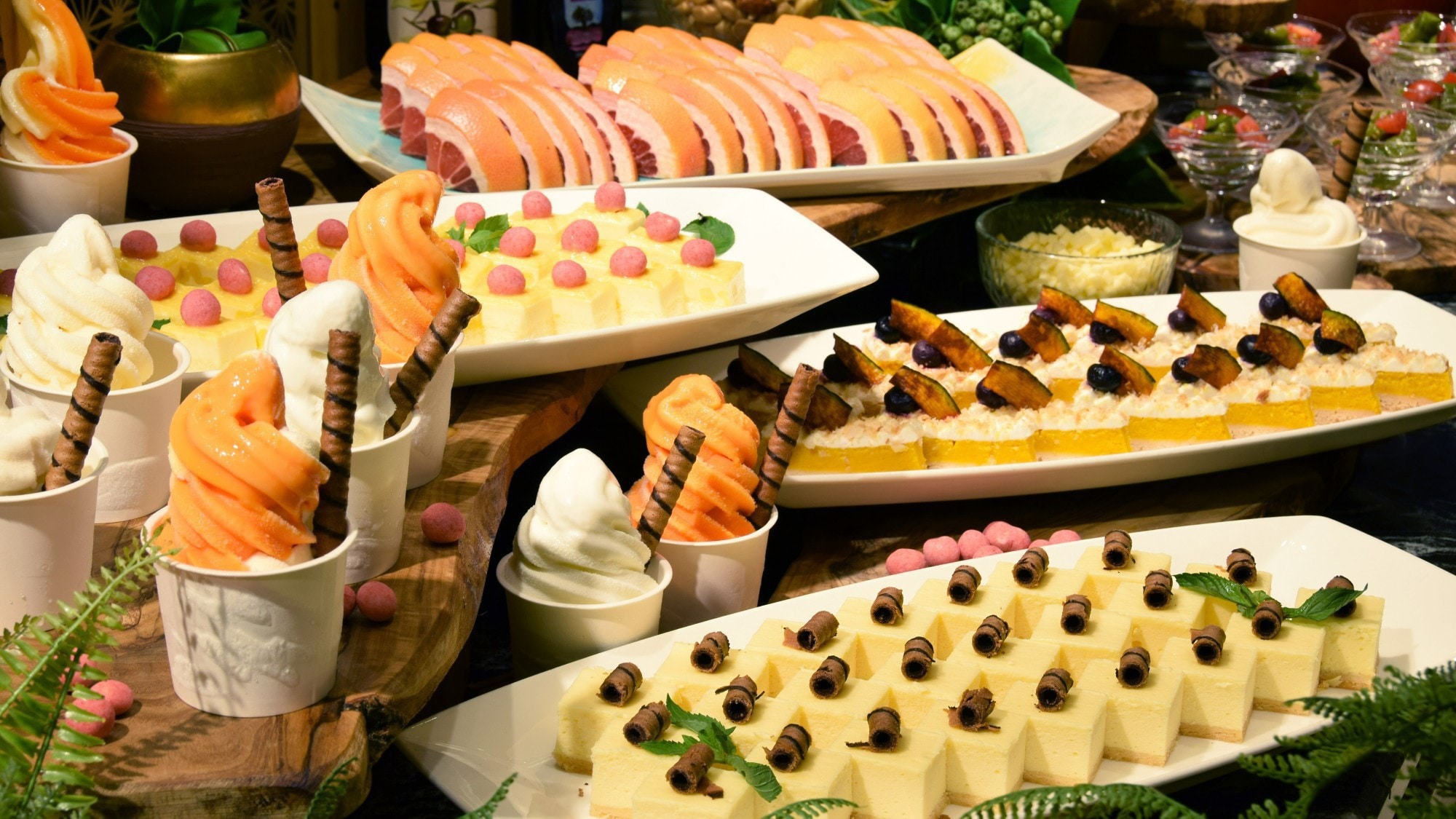 Takimoto-style desserts are also available♪ We recommend the soft-serve ice cream that you make yourself (image) [Buffet]