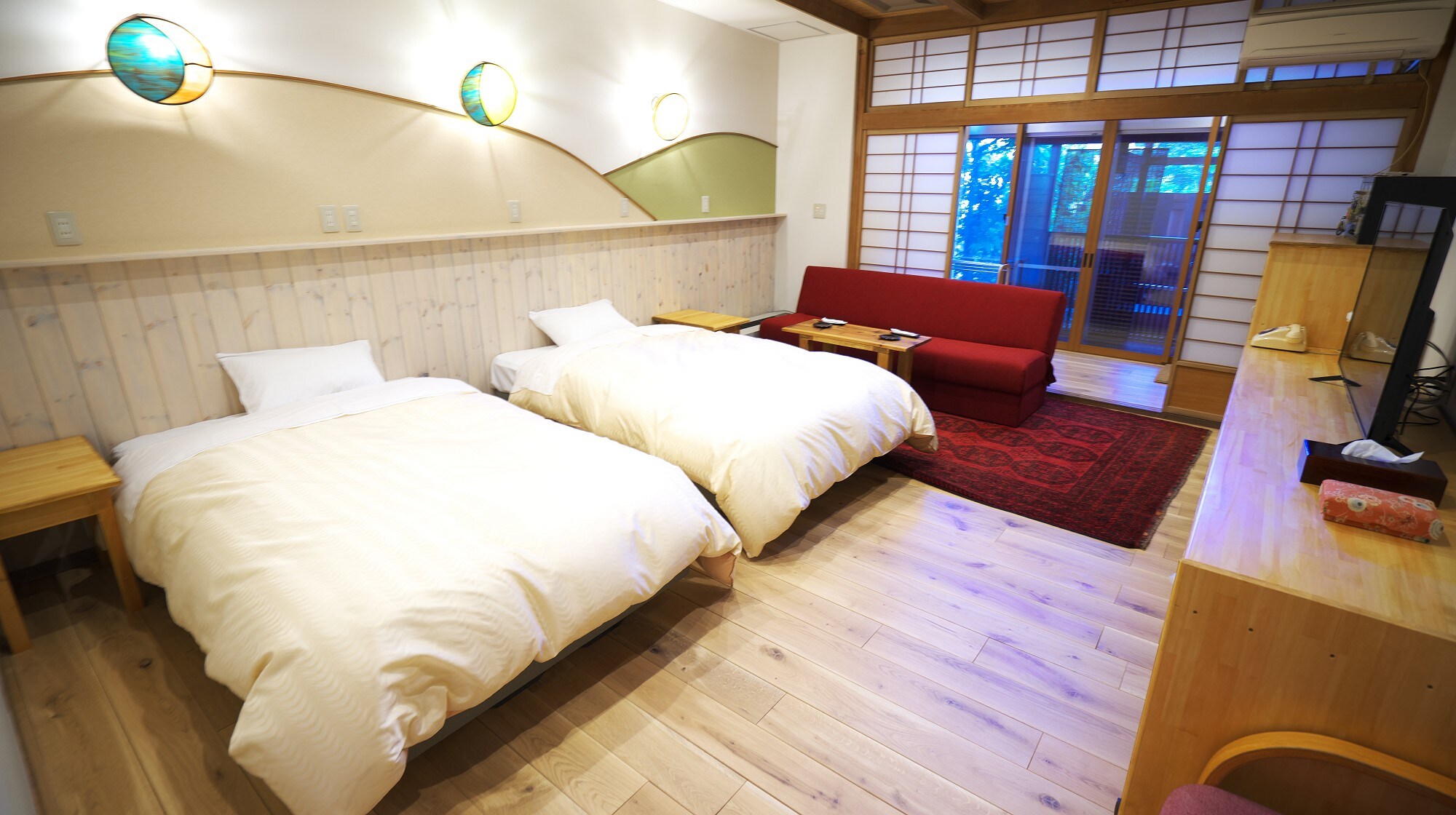 Deluxe Twin Room with outdoor bath and Western-style room