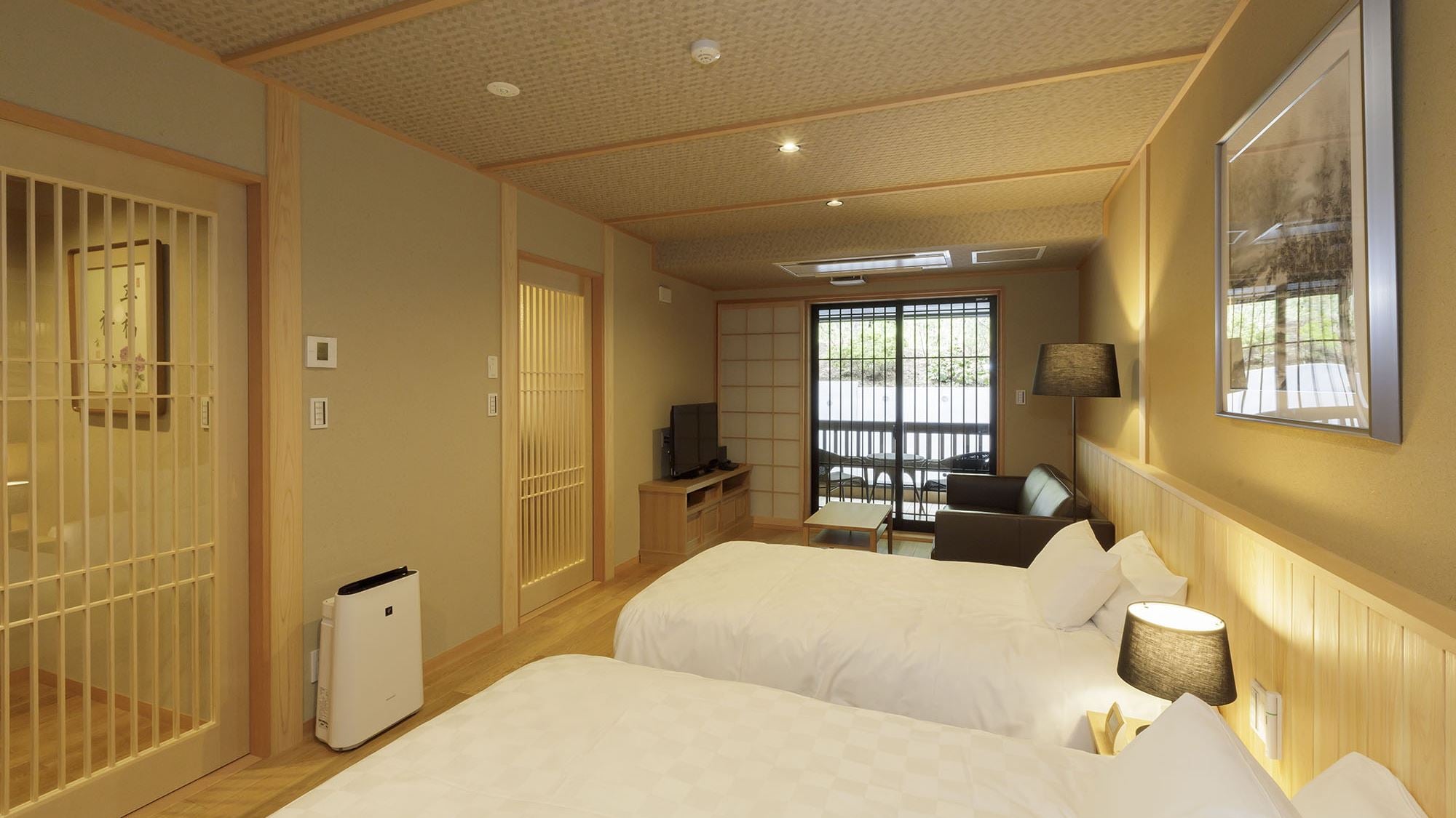 【히노 목욕 + 테라스 포함】 스탠다드 양실 트윈 / 바닥 바닥의 스탠다드 타입 객실.