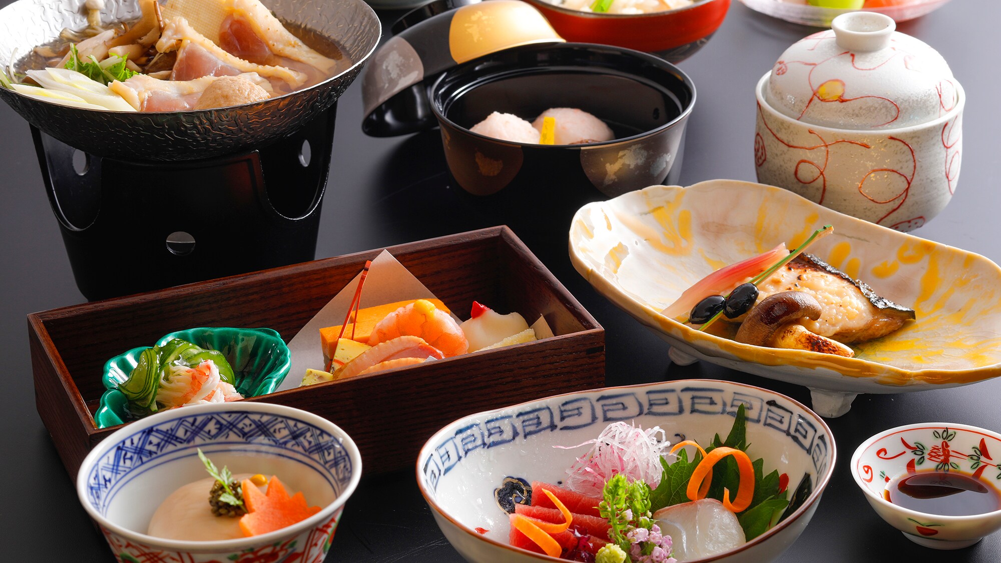 【야마토 가이세키】 겨울 · 제철 소재를 살린 섬세하고 따뜻한 맛의 가이세키 요리를 즐겨주세요.