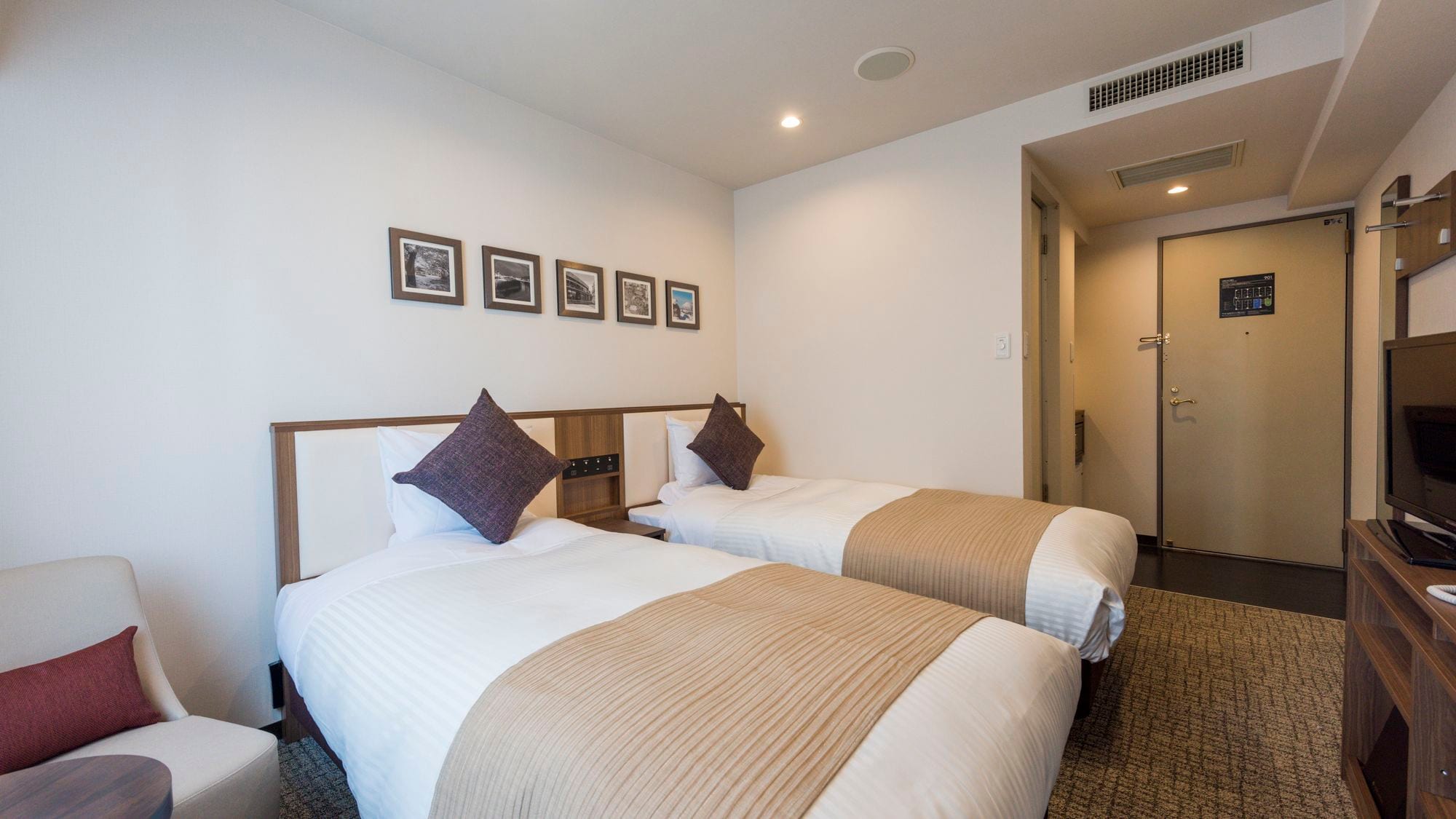 [Guest room] Standard twin (17㎡) / Bed size width 100cm & times; 2 units, Wi-Fi, TV