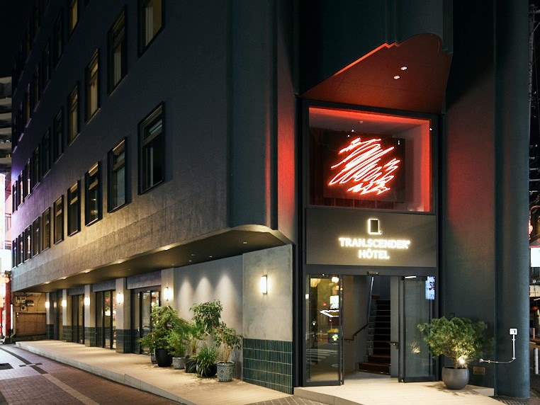 Hotel exterior (nighttime)