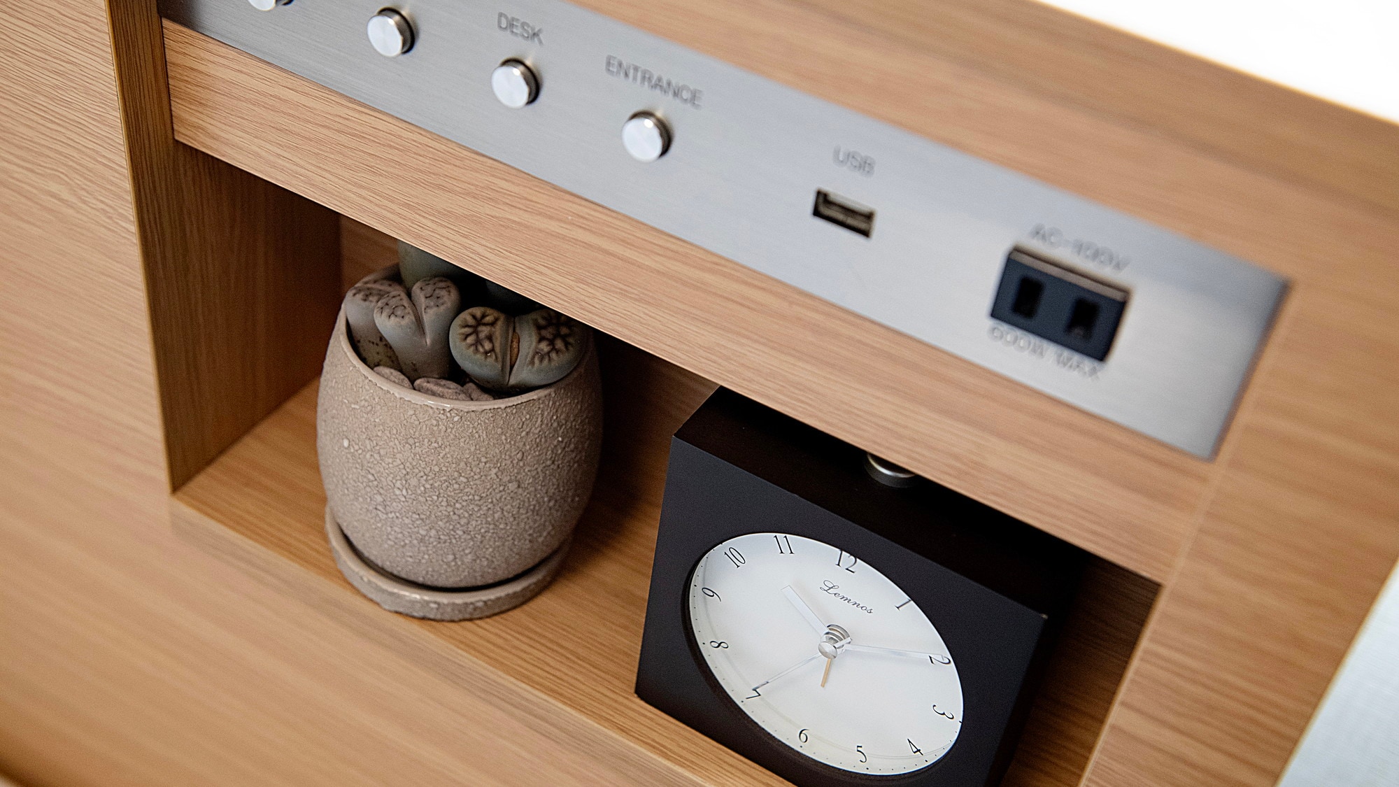 There is a USB outlet next to the bed, convenient for charging your smartphone.
