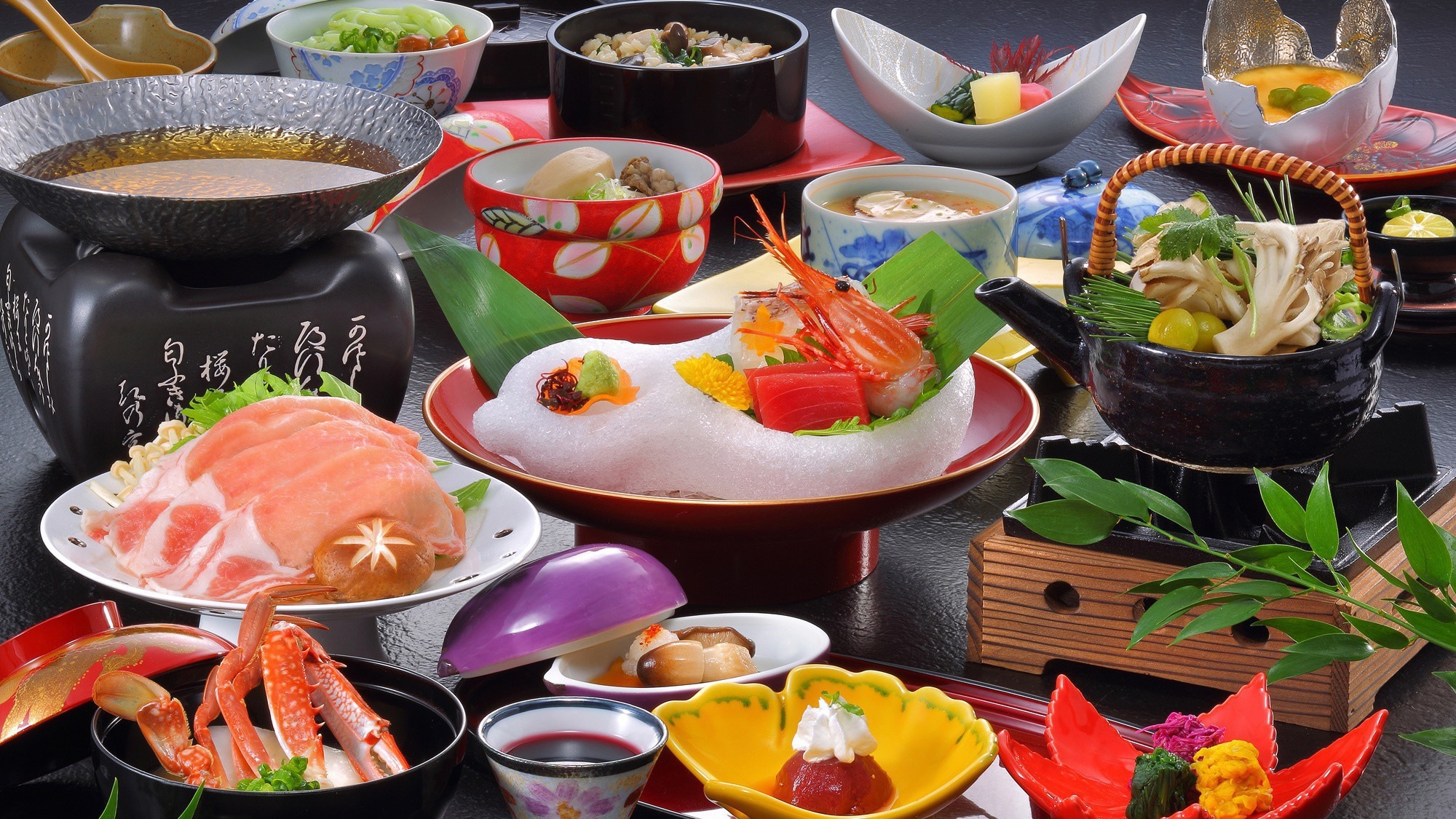 [Dinner] Japanese banquet with rice daughter pork shabu-shabu <Autumn> *For illustrative purposes only