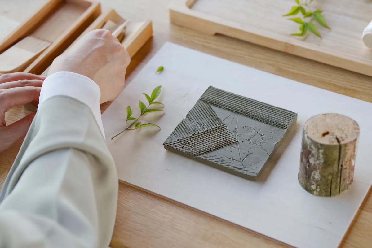 Freshly made Awaji tile incense sticks