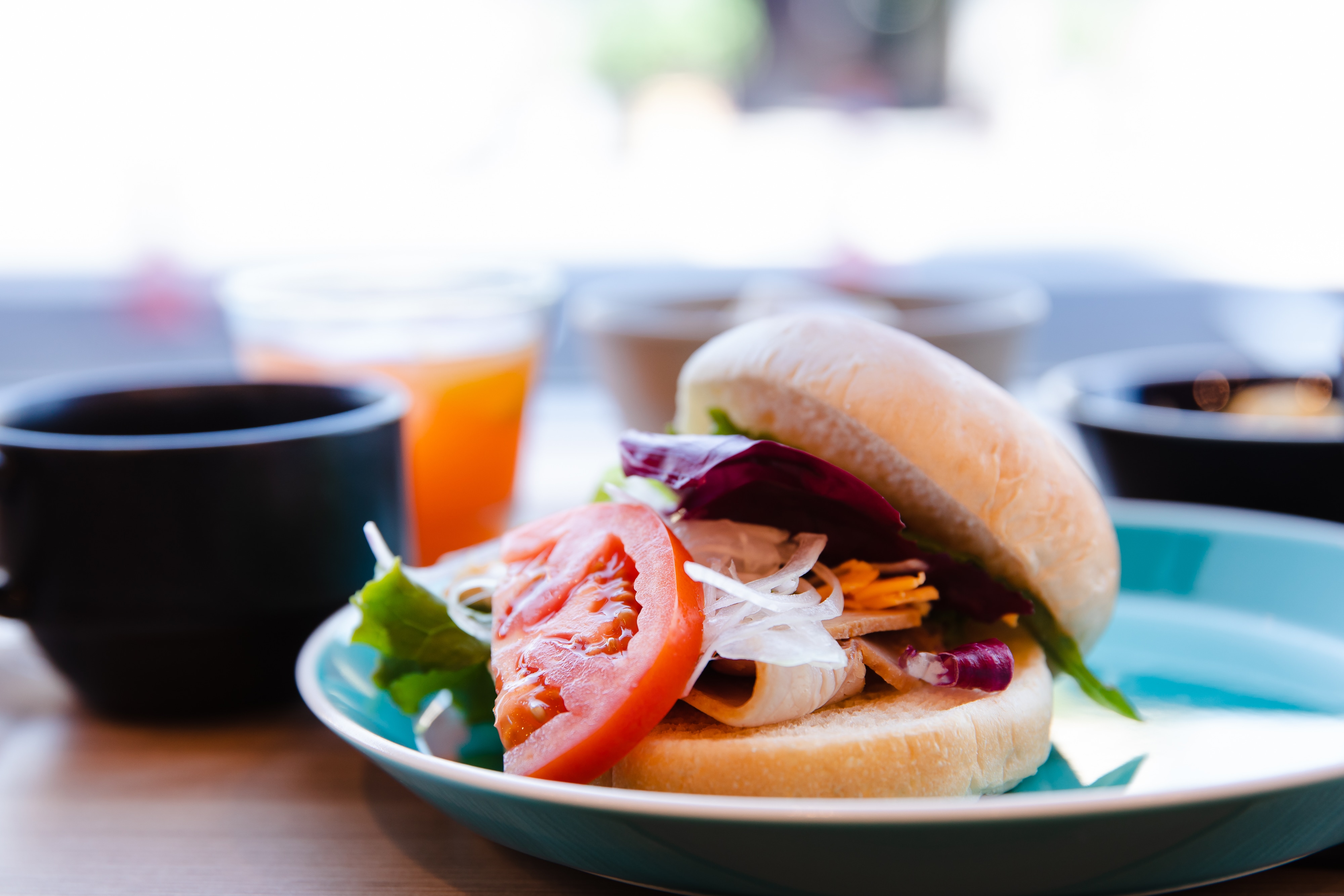 Breakfast buffet handmade burger