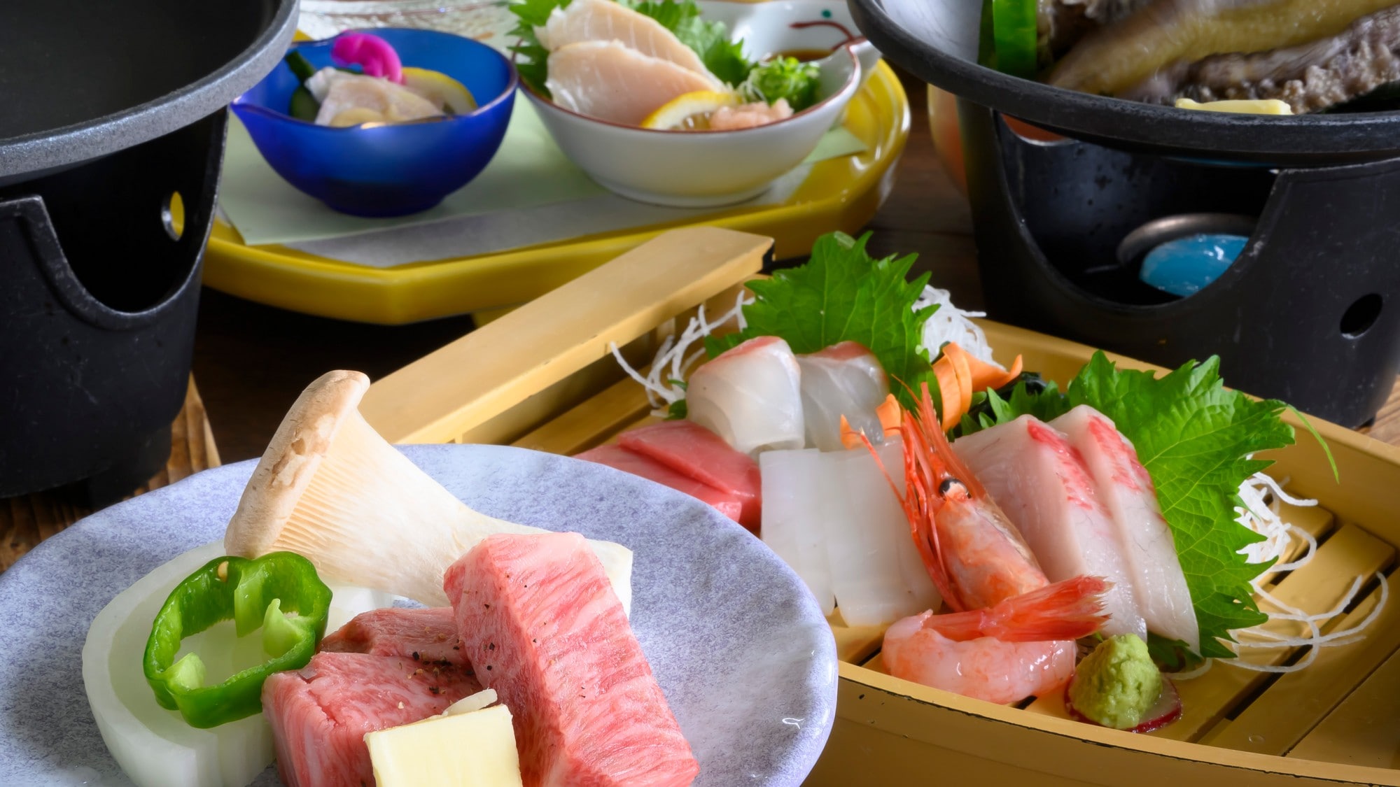 <Special Selection Course> Enjoy both meat and abalone.