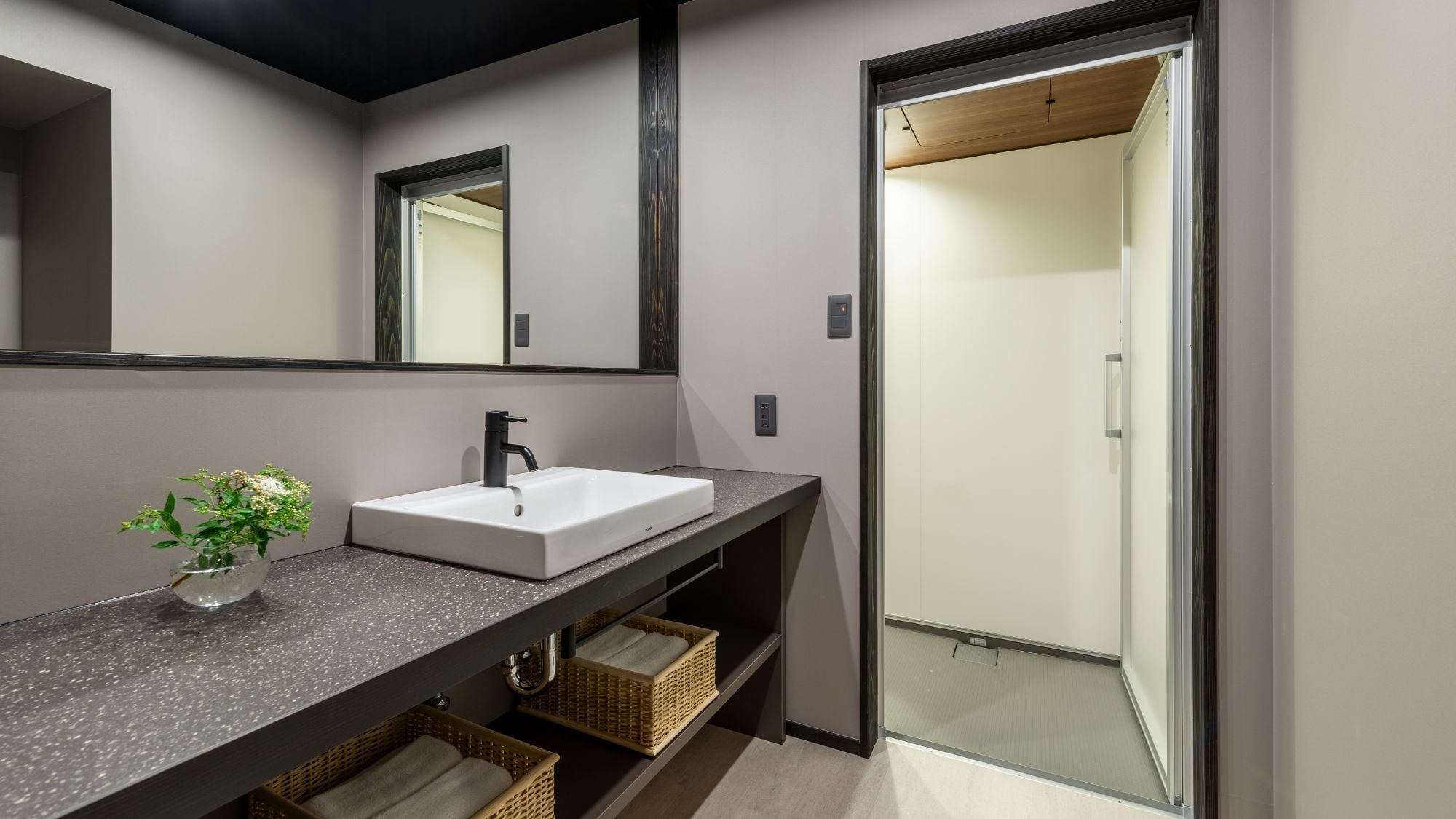 Private shower room and toilet in guest room