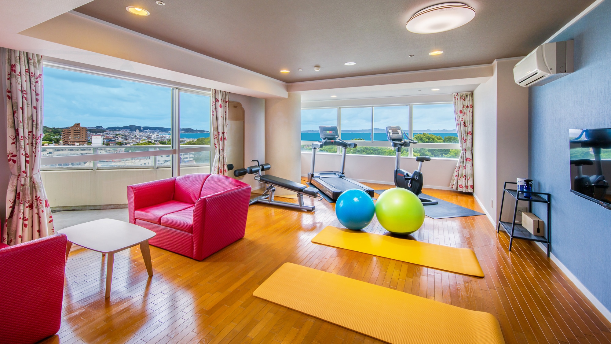 Fitness room (fitness area and living room)