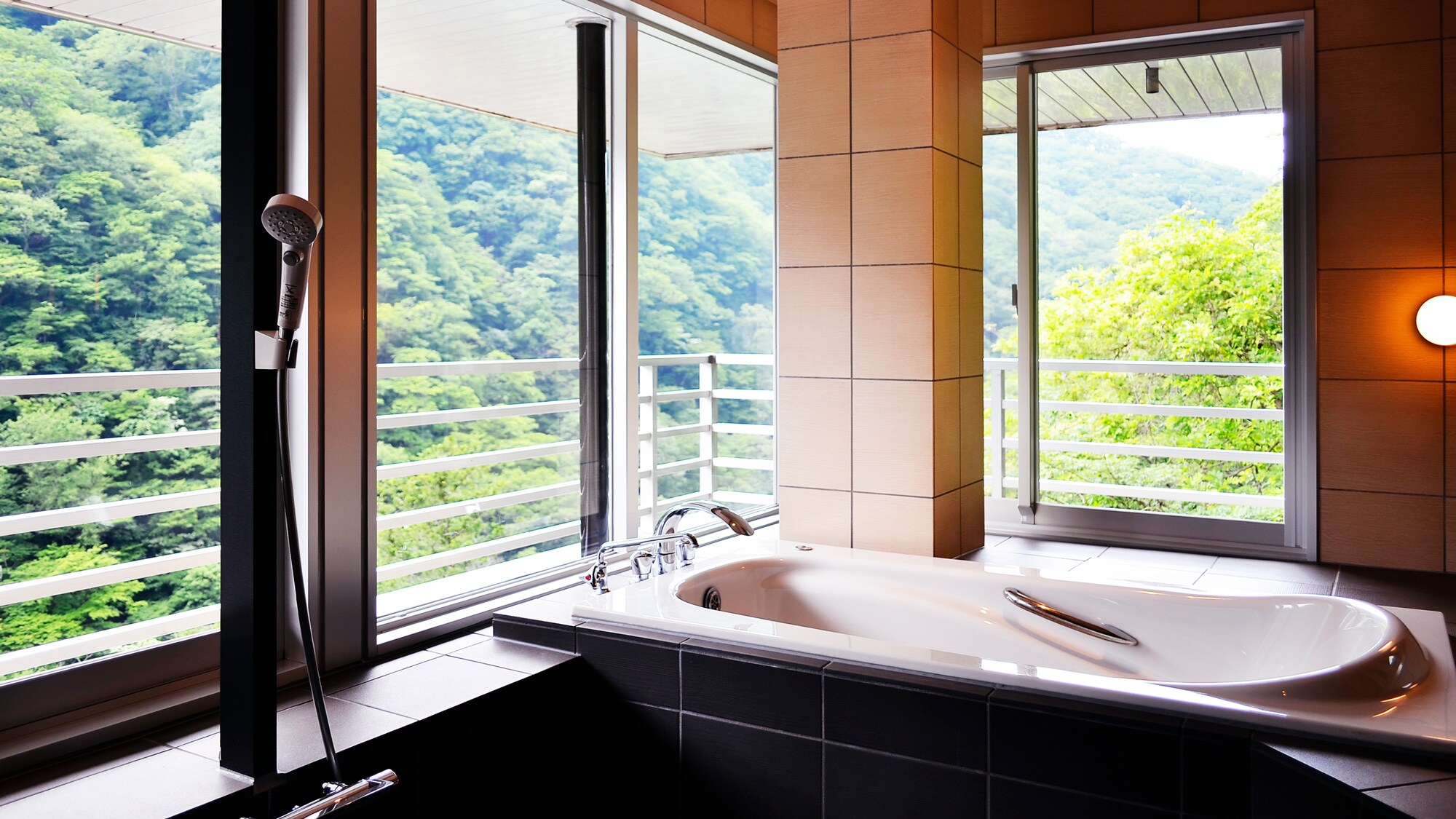 Modern special room with indoor hot spring bath