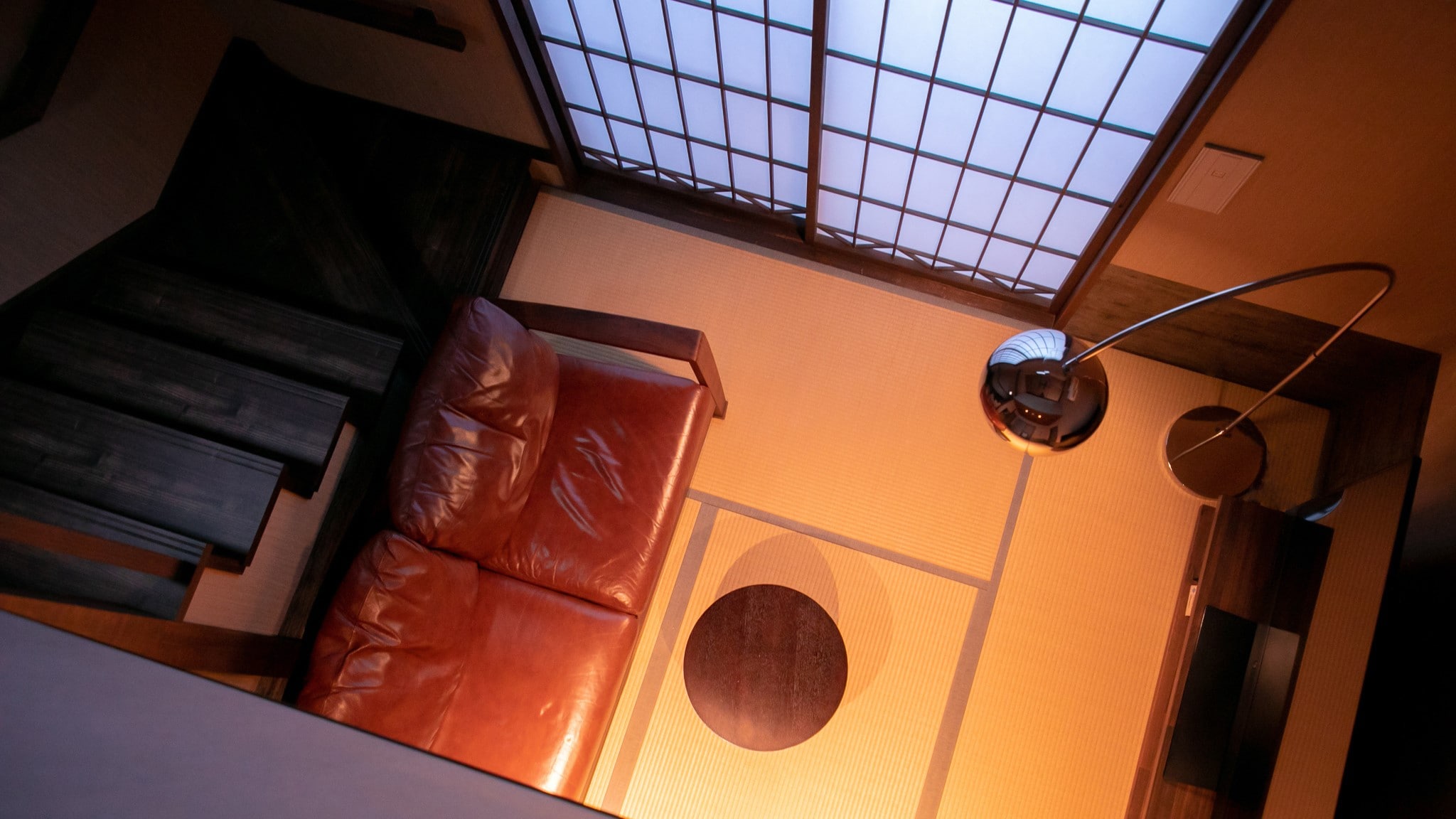 Standard guest room/Maisonette type, first floor living room seen from the second floor
