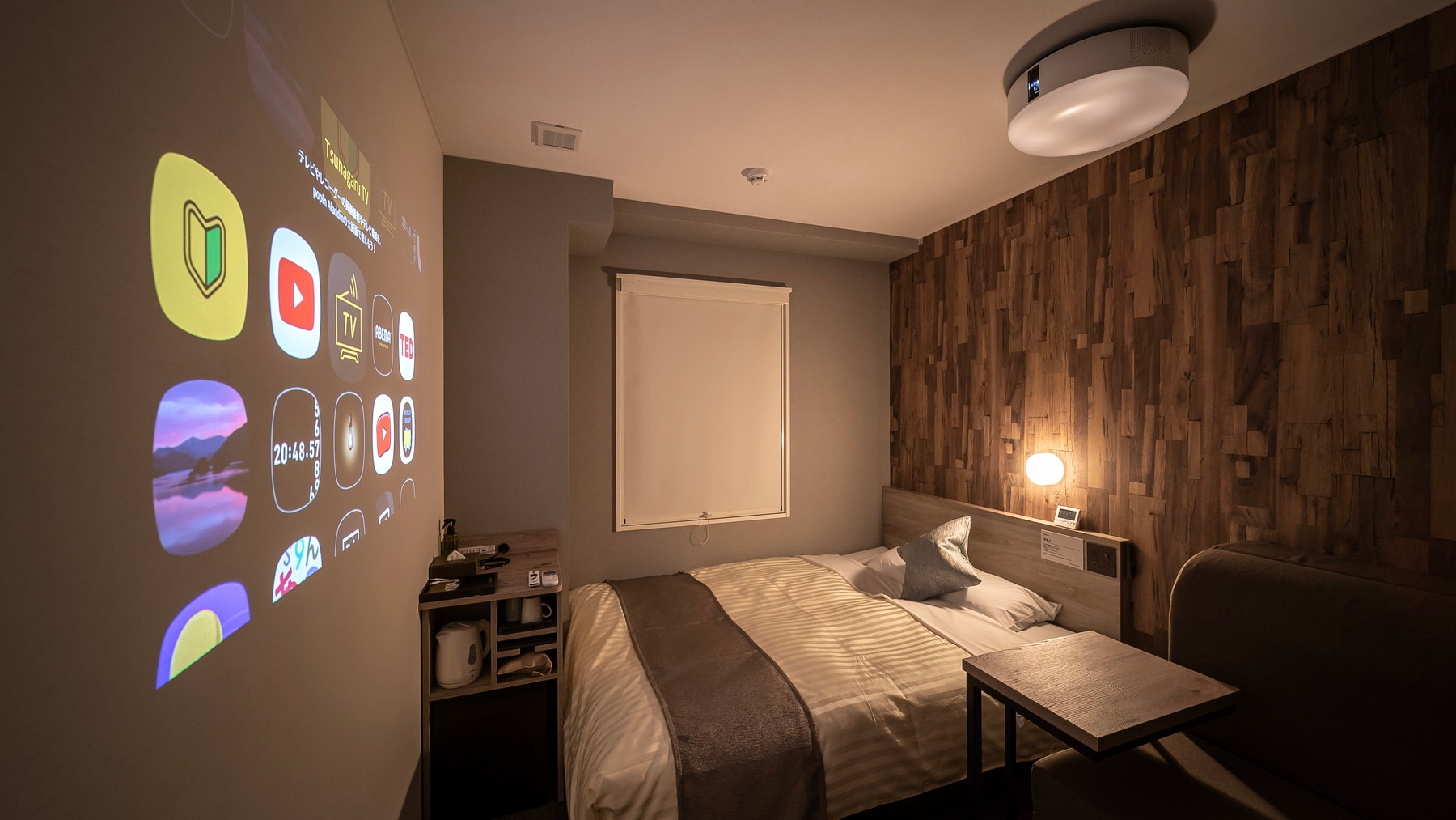 You can watch videos on a large screen. Be sure to check out sports, movies, and more in the theater room!