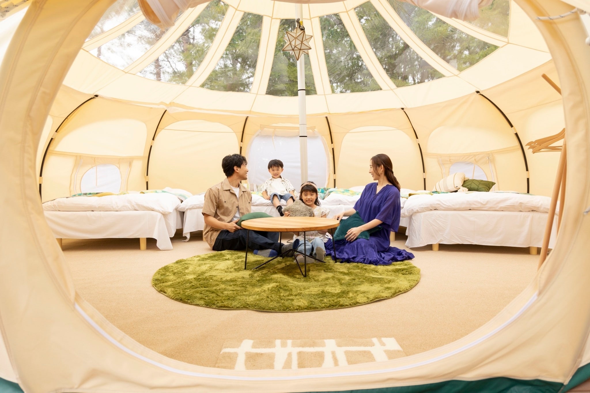 Forest and Starry Sky Camp Village in Lotus Tent