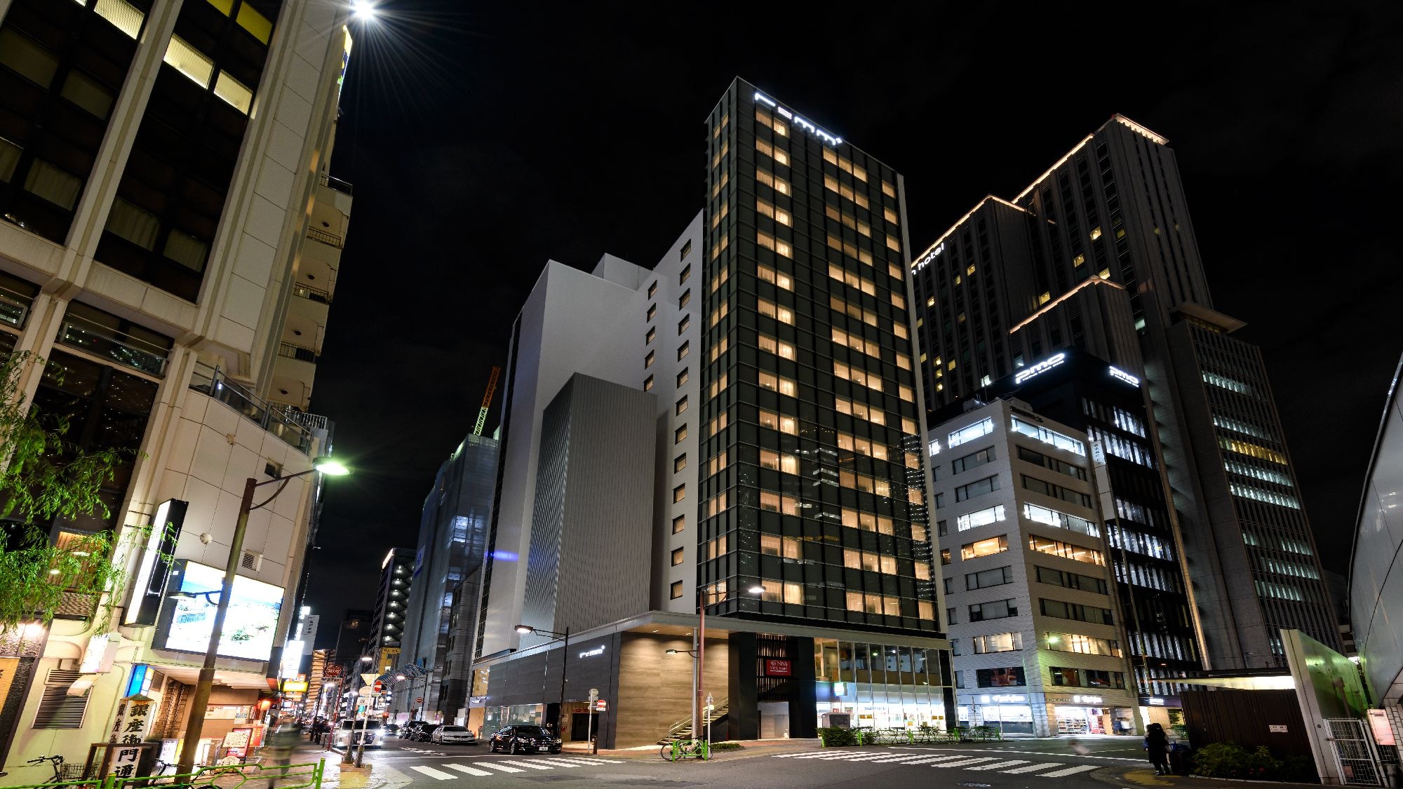 Hotel exterior (night)