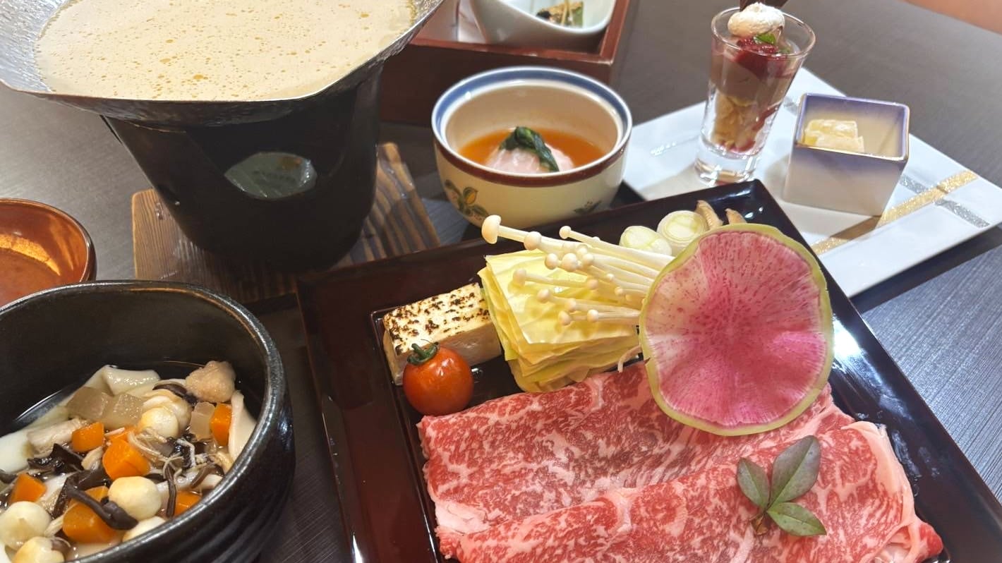 【利宮鍋黑毛和牛火鍋】群馬縣產的當地蔬菜和黑毛和牛