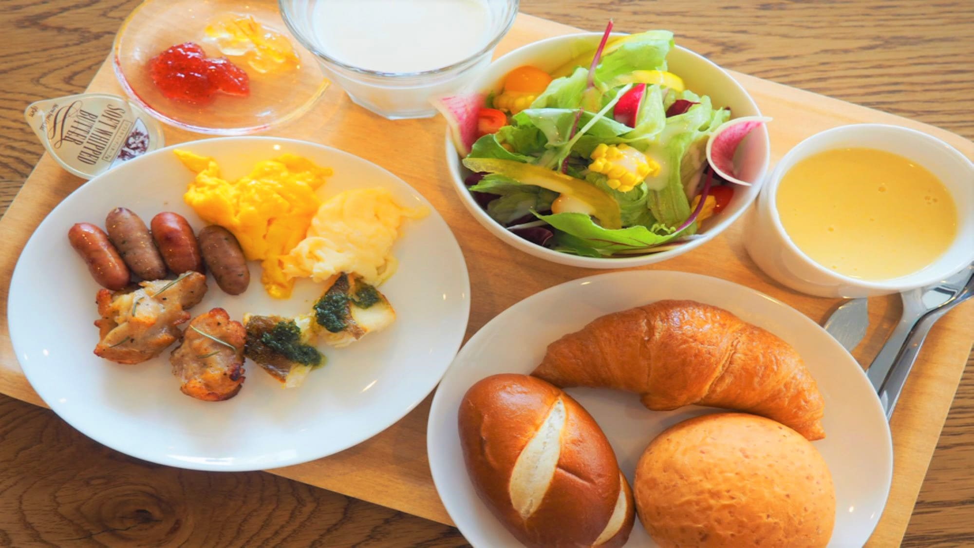 A wide variety of breakfast [image]