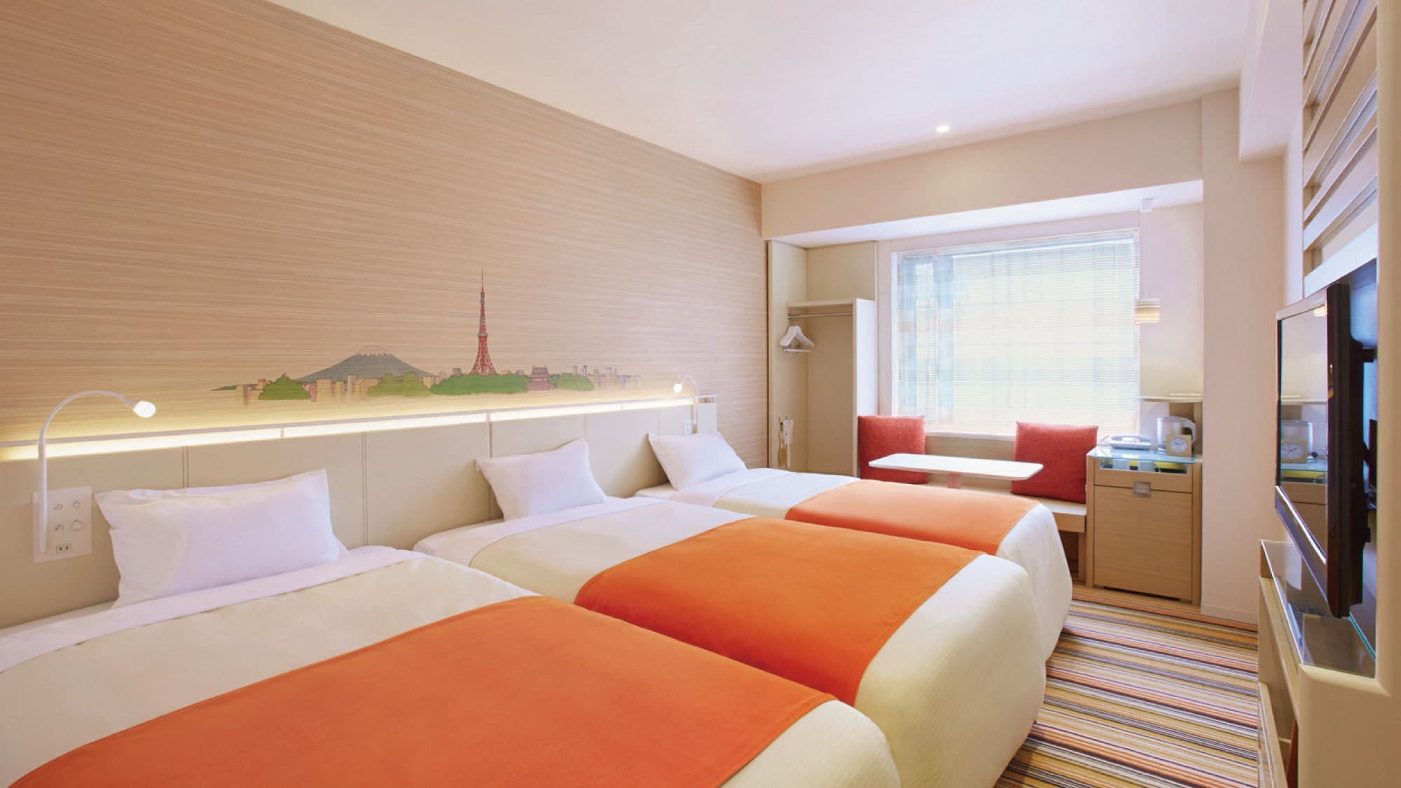 Gedung T - Kamar Triple (Oranye Segar)