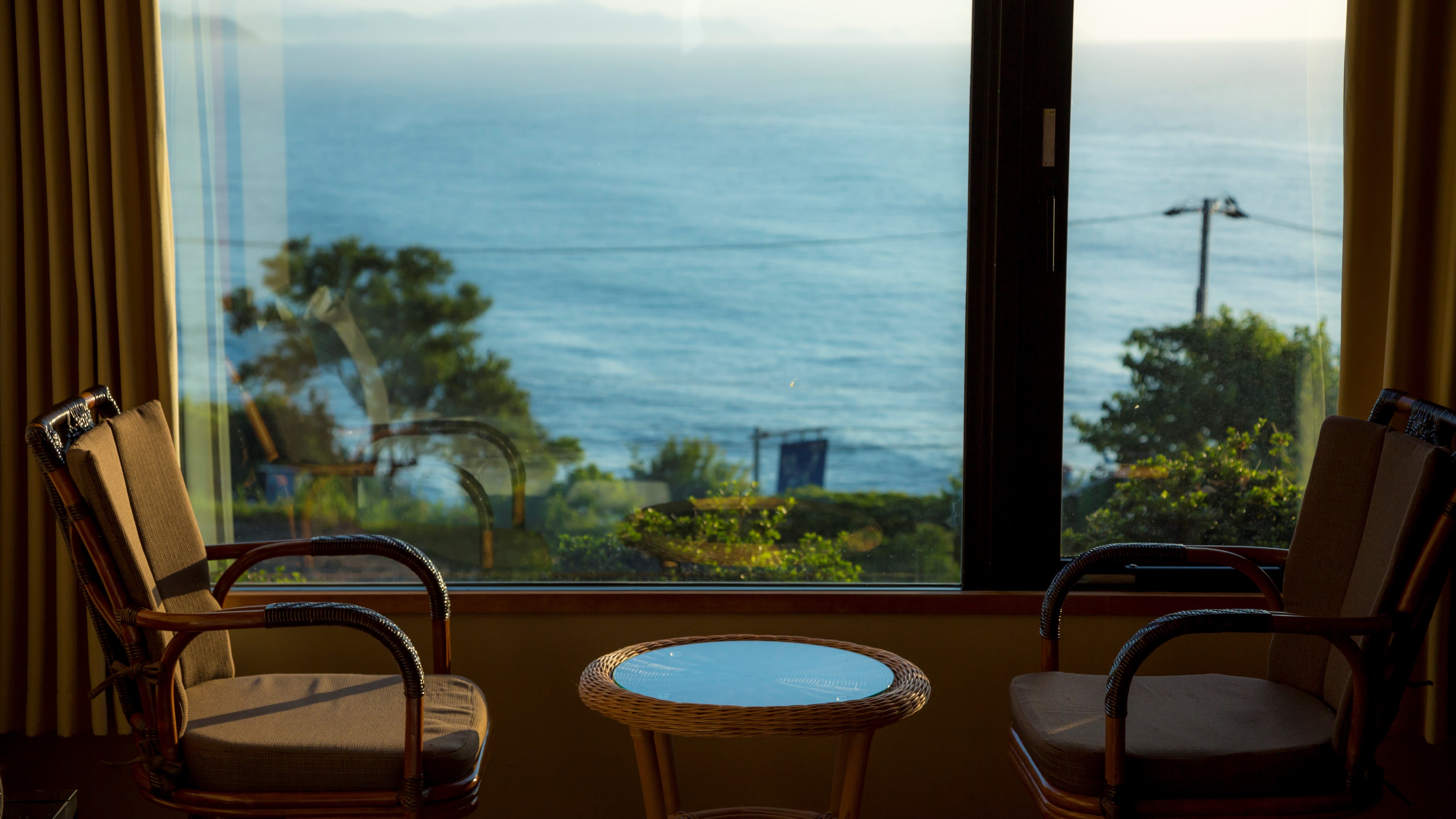 [View from the guest room] The ocean view guest room overlooks the beautiful sea.