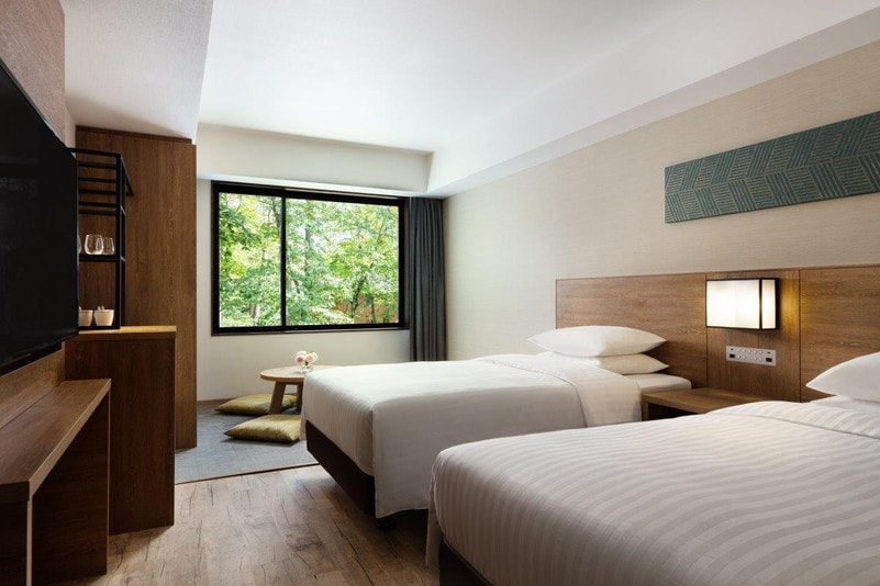 Kamar Premium Twin dengan Pemandian Air Panas