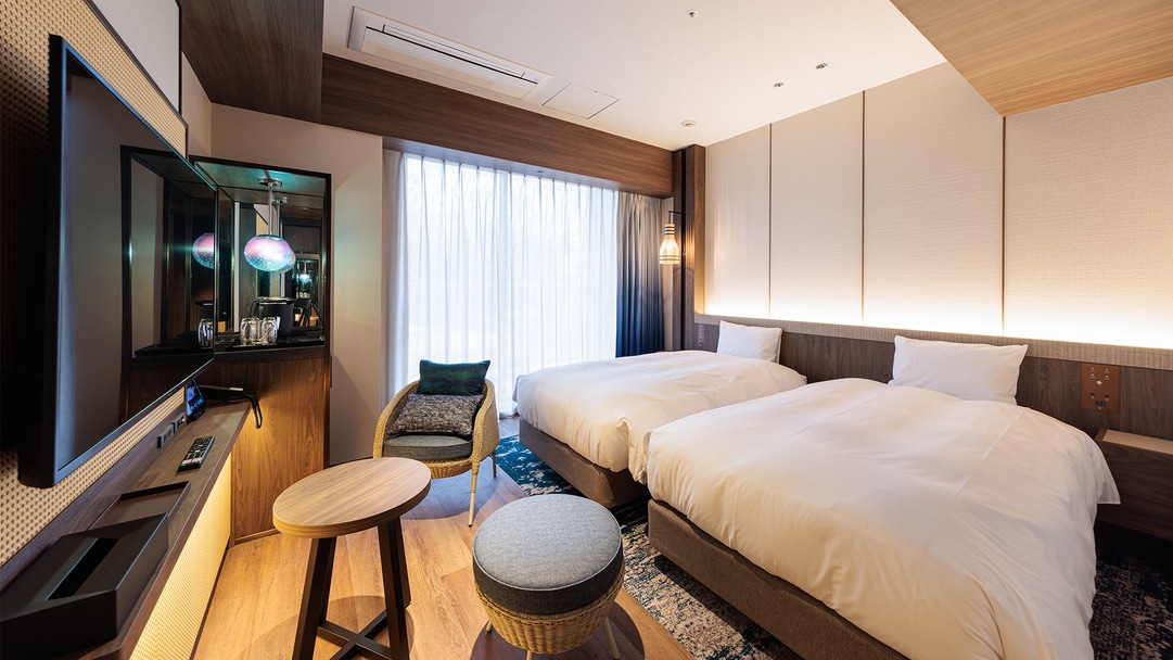 [Sorakan Standard Twin (Mountain side) Example] 26 square meters / Capacity: 2 people / 2 beds / Shower booth included