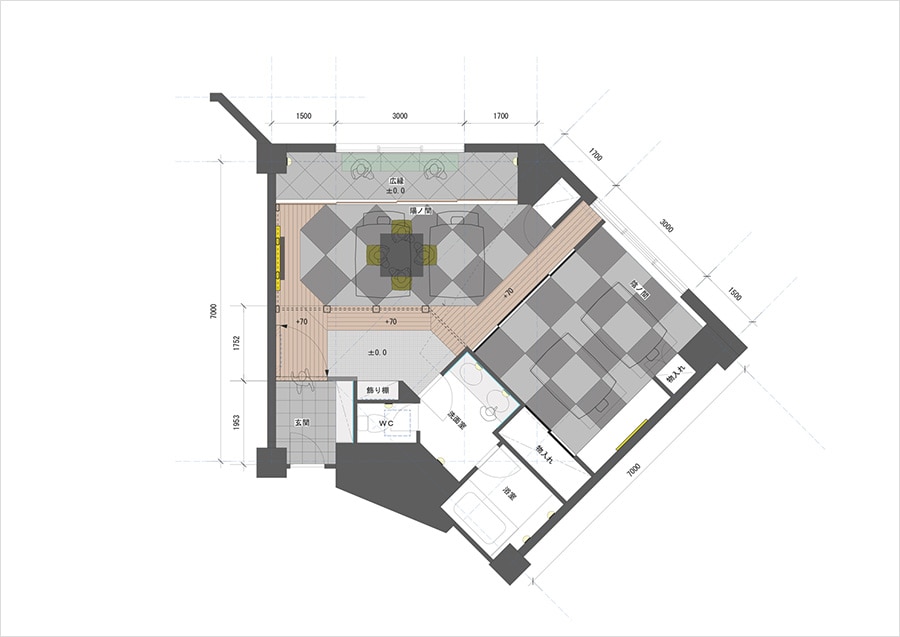 NARUTO suite room floor plan