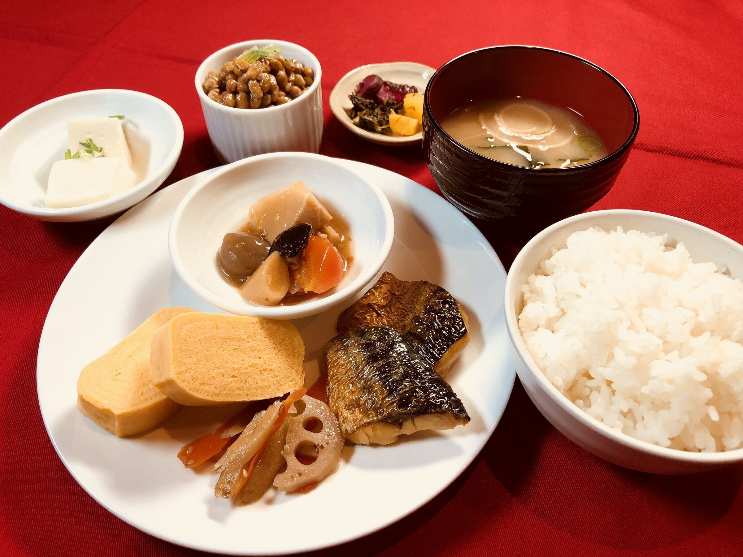 Japanese breakfast serving example