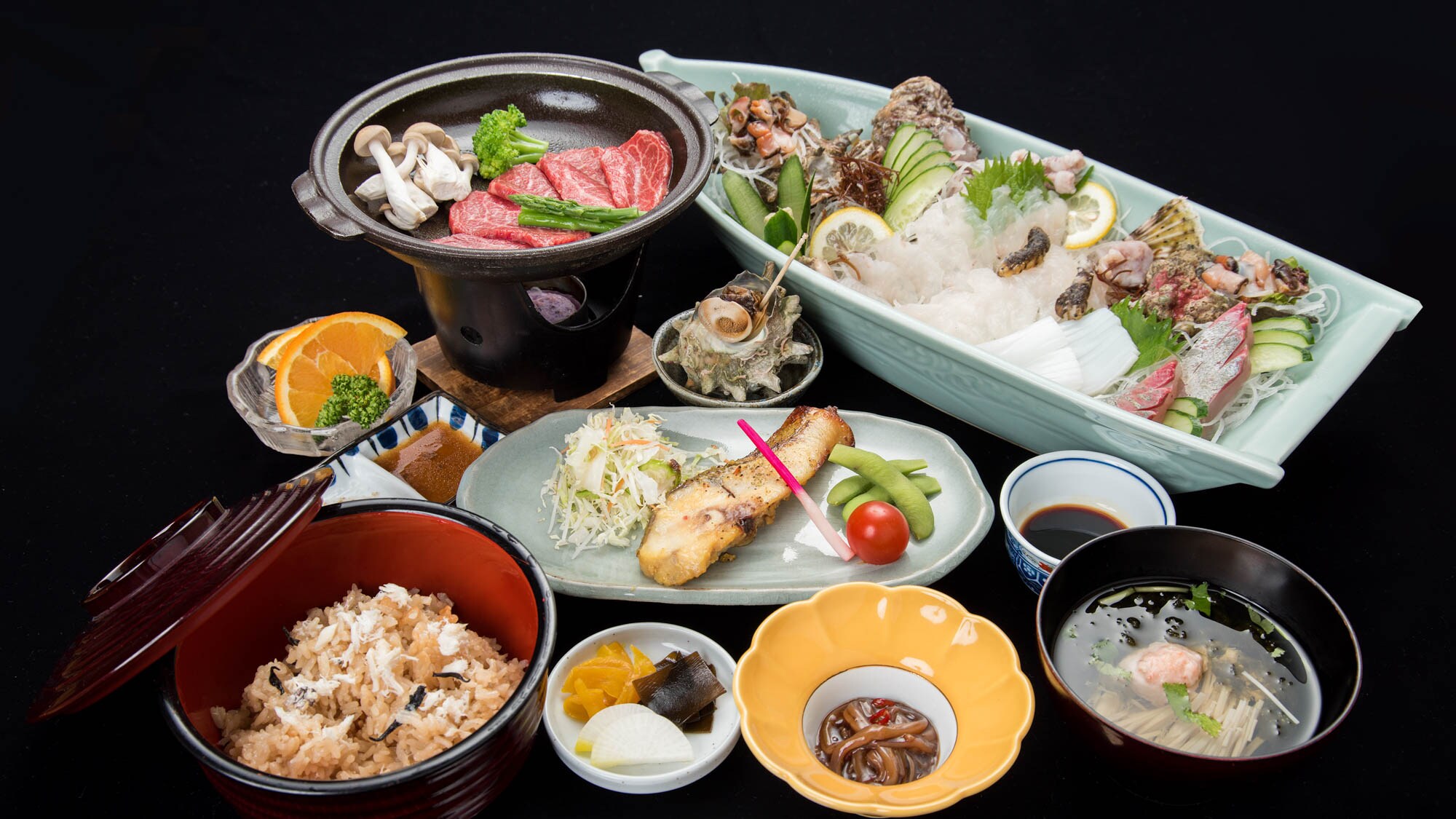 ※[晚餐範例] 我們提供品質和數量都能讓您滿意的島嶼美食。