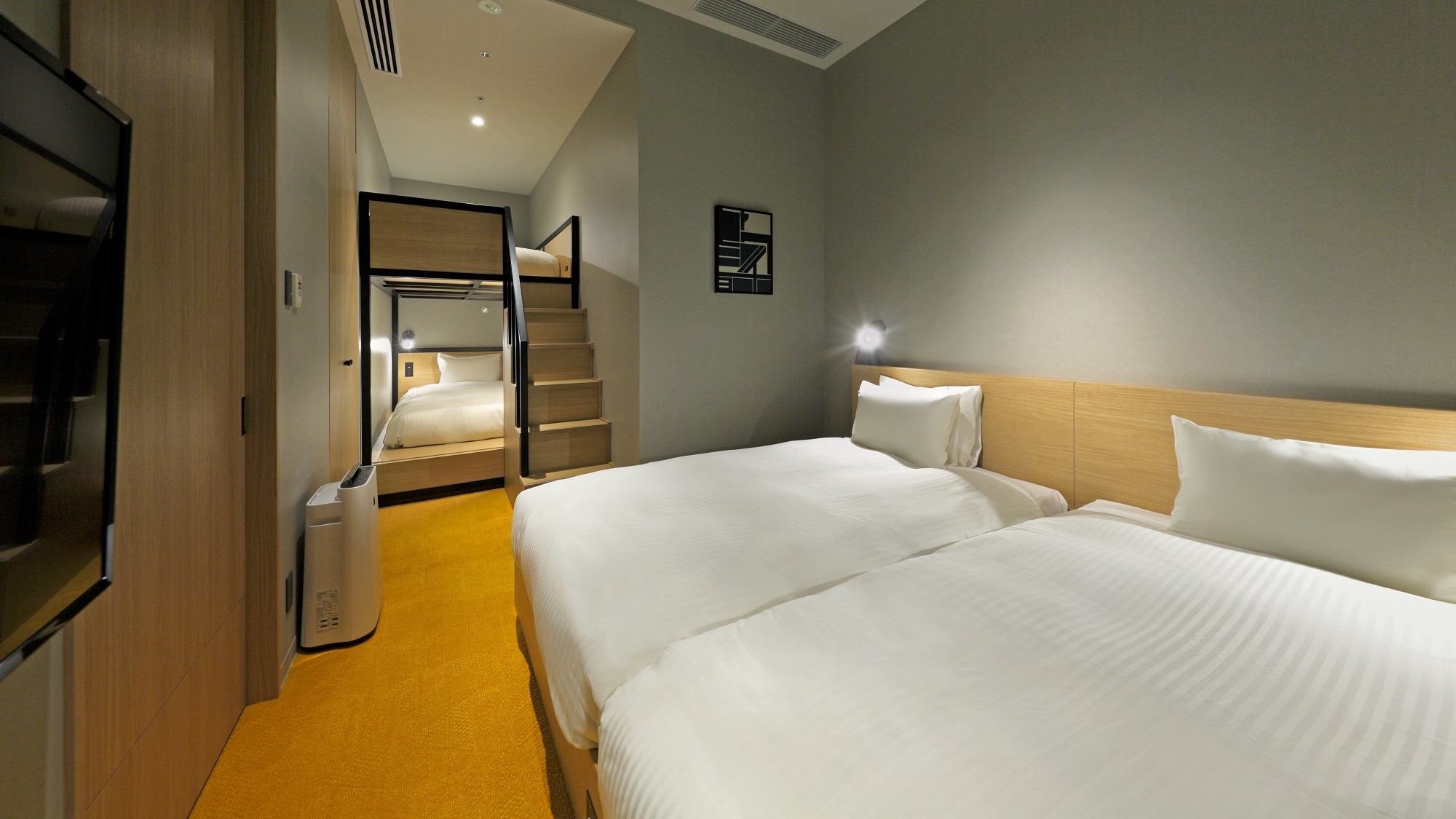 ◆Bunk Bed Room｜Equipped with 2 single beds and 1 bunk bed, it can accommodate up to 4 people.