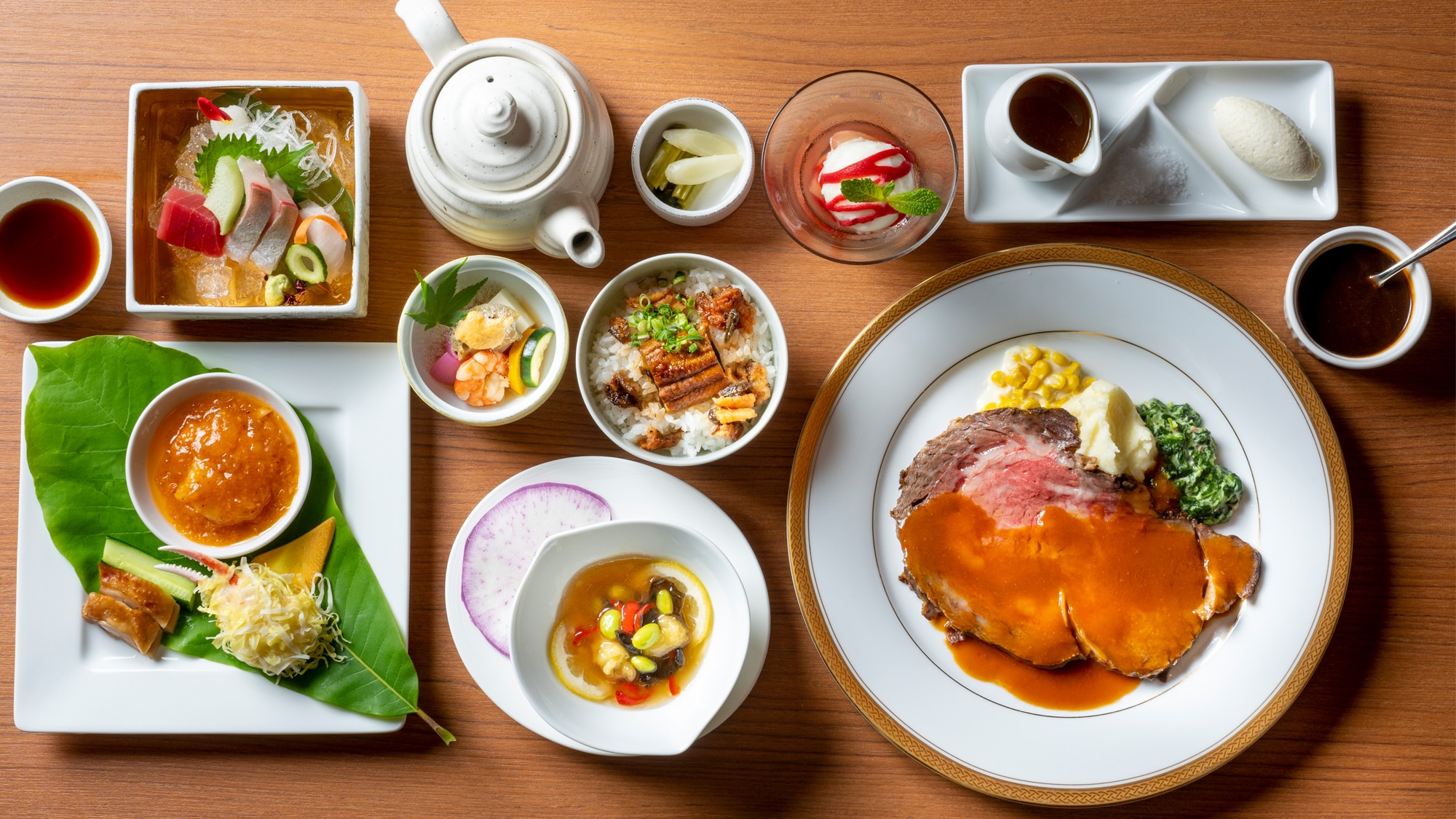 【晚餐】日式、西式、中式料理頂級廚師使用北海道食材烹製的共4個章節、7道菜餚