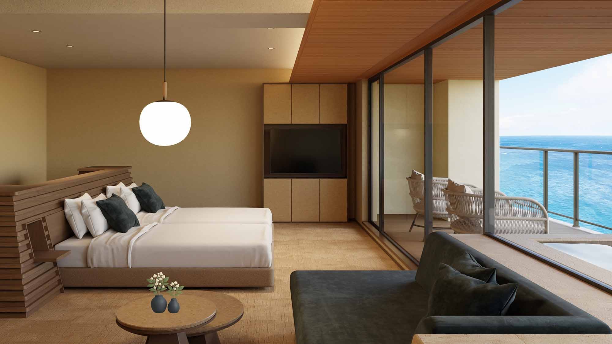 [Standar] Pemandian terbuka dengan pemandangan laut dari sumbernya