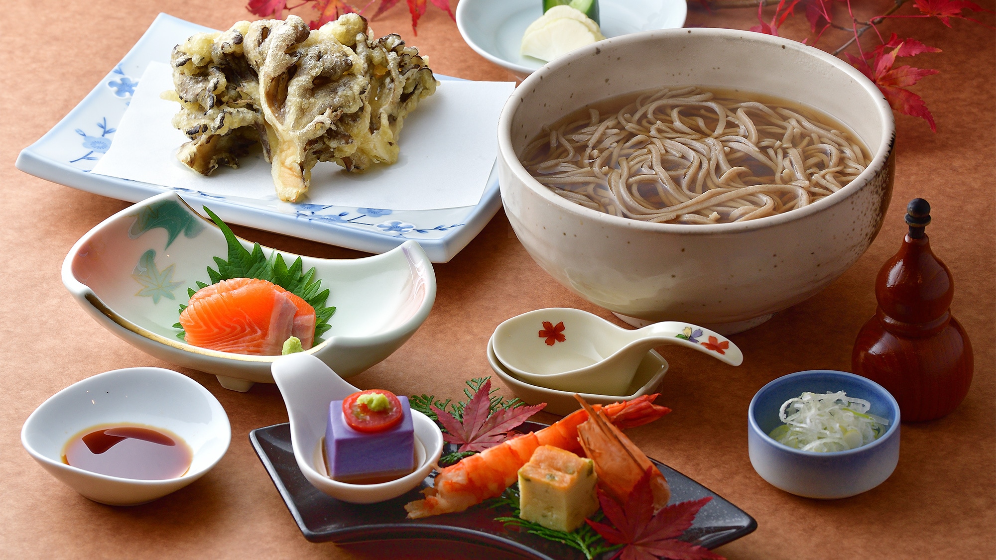 본격 수타 튀김 메밀 보리