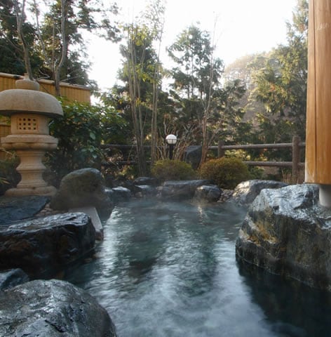 Natural hot spring, free-flowing baths for men and women