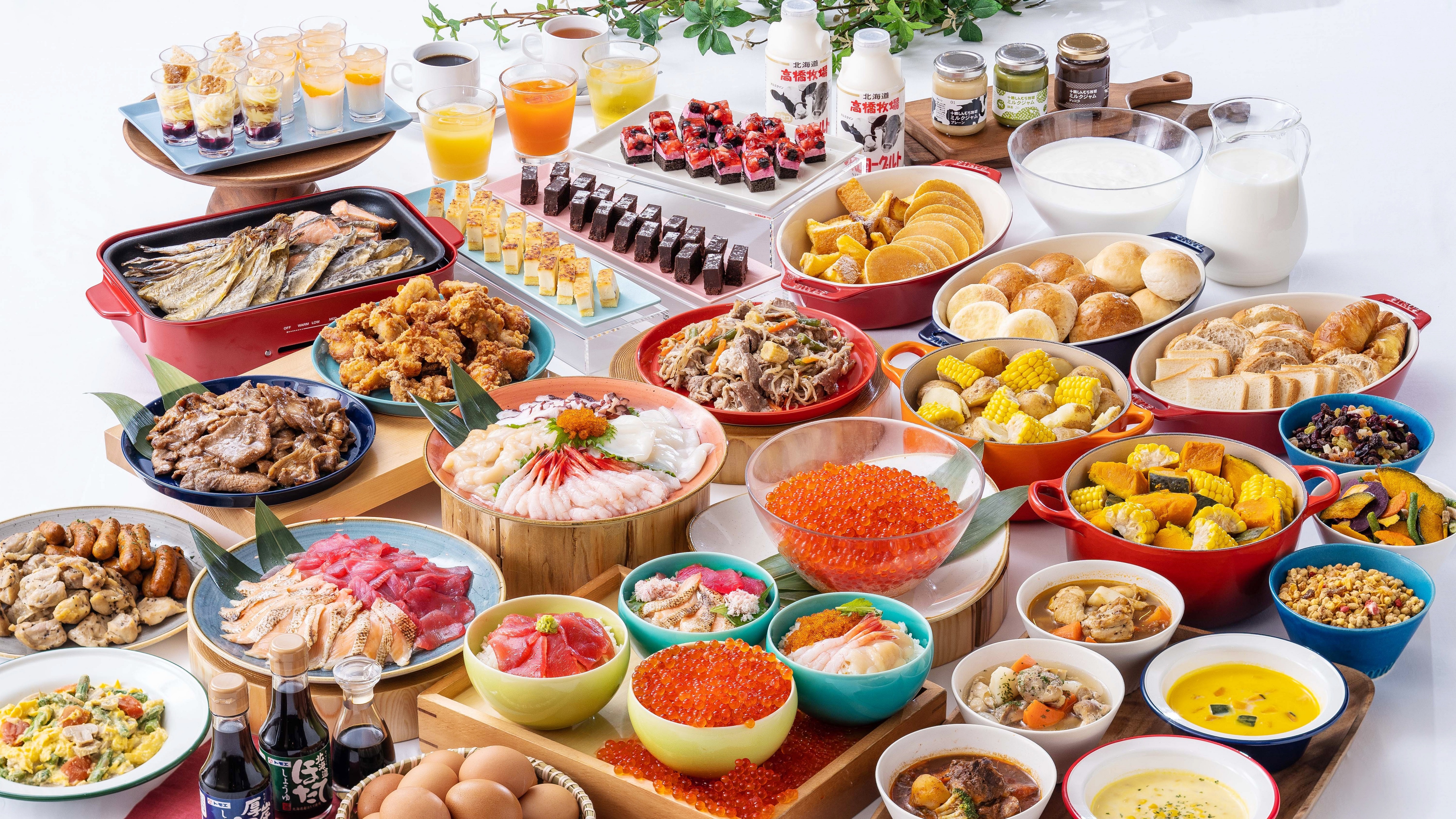 北海の幸、和洋ともに充実した朝食ビュッフェ♪デザートもパワーアップ！