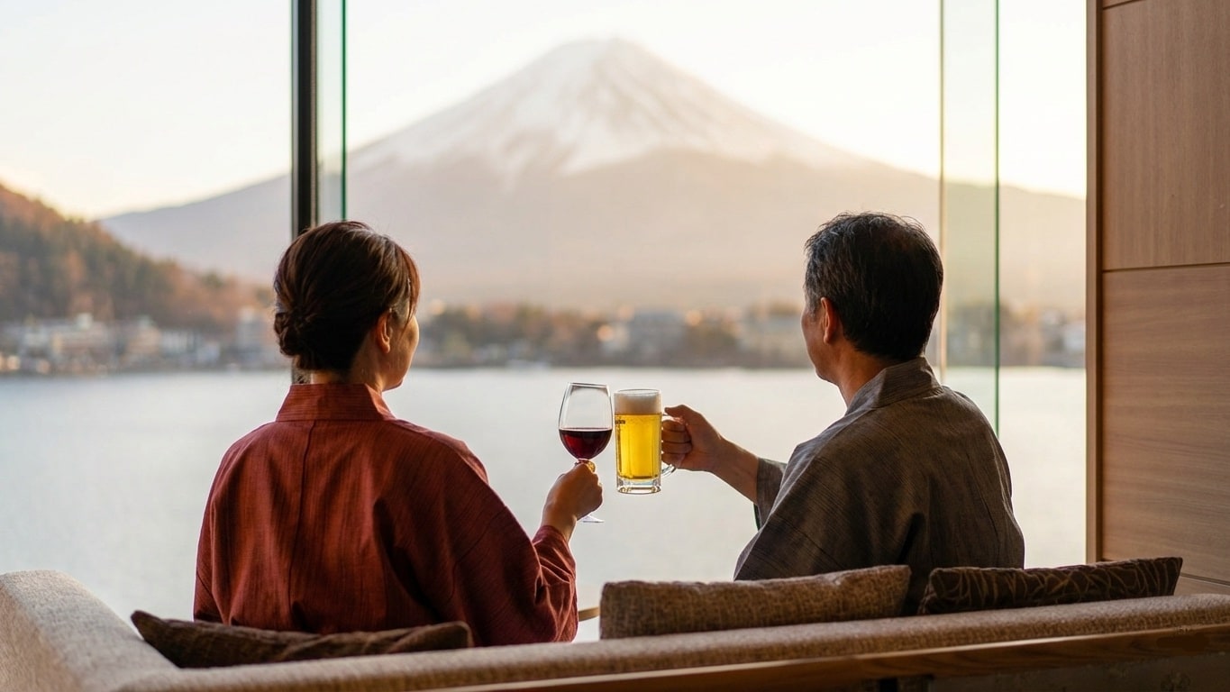 洗完澡後乾杯