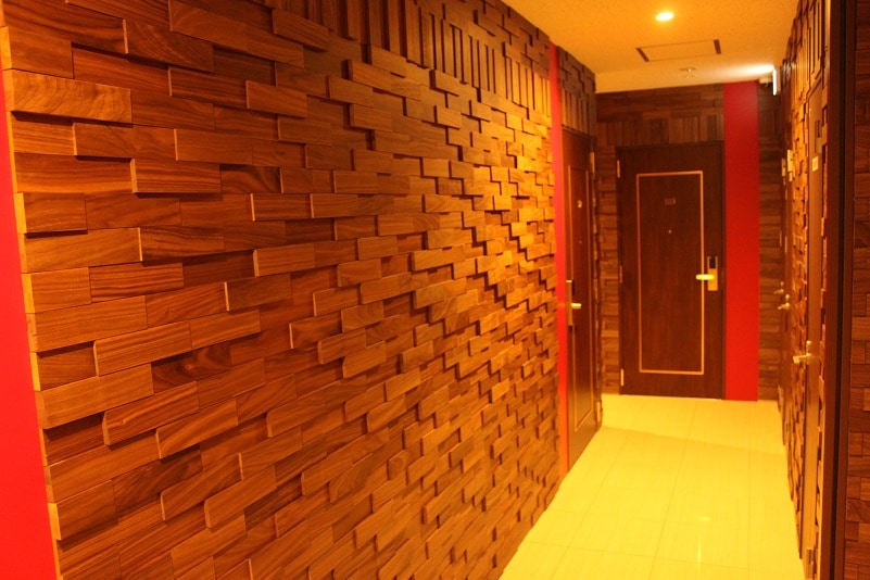 Inside the building.