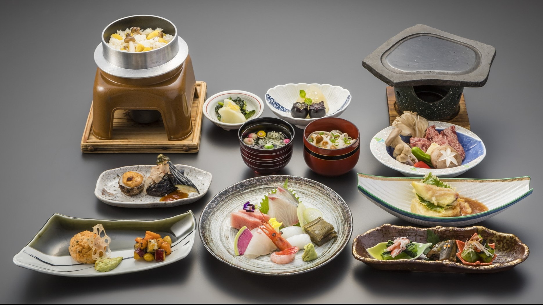 Freshly caught seasonal Kaiseki