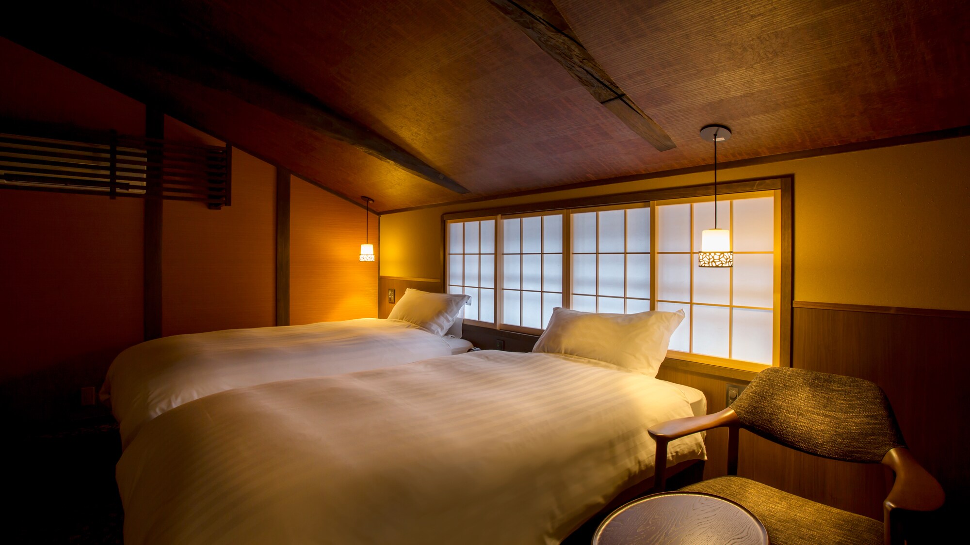 A variety of spaces to enjoy the unique character of Machiya architecture (Building B, 2nd floor, Twin Room)