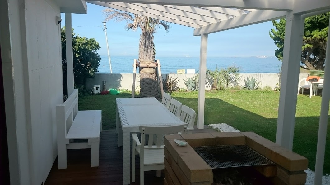 View of the sea from the wood deck side