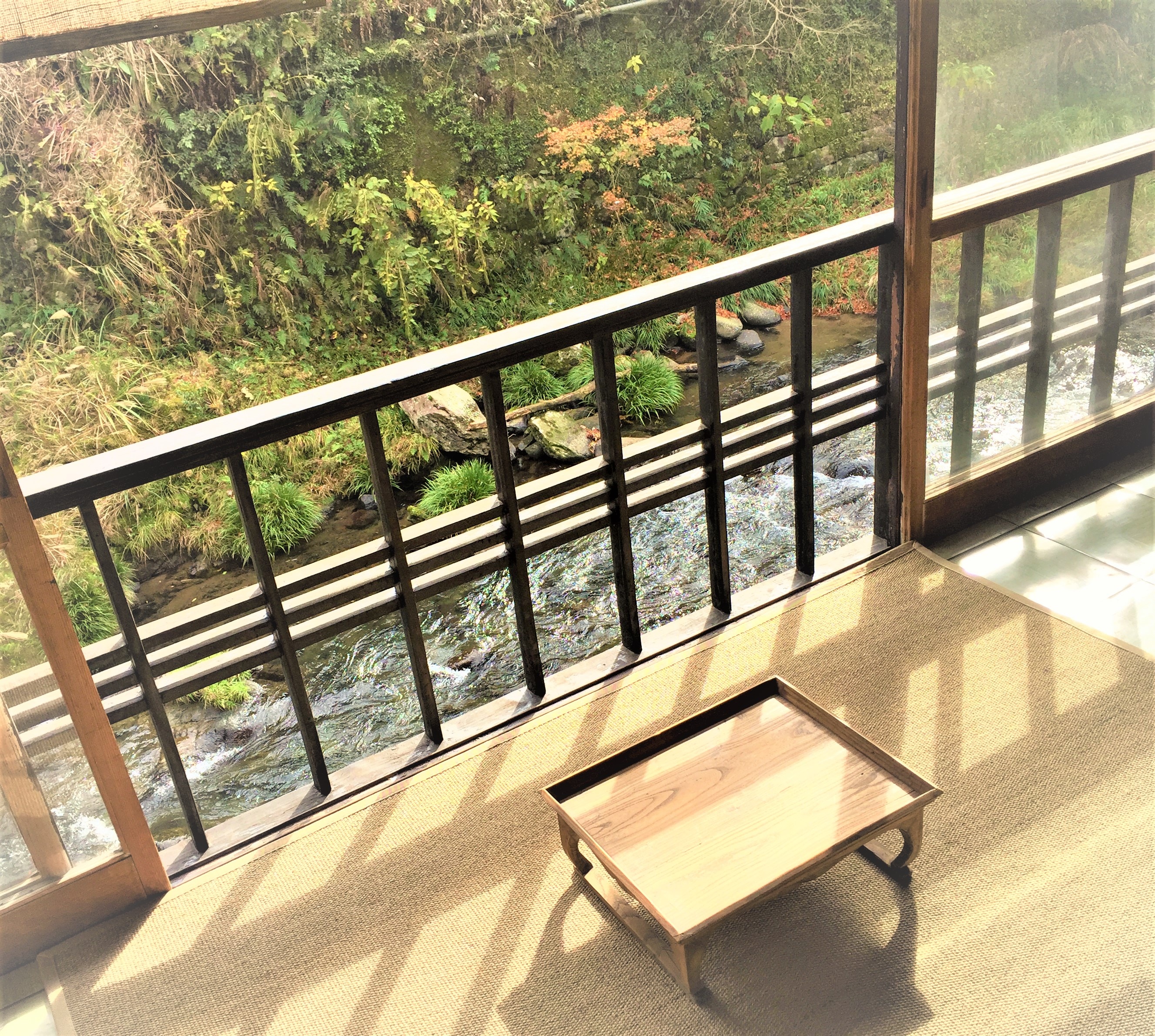 View of the Yudegawa River from the room