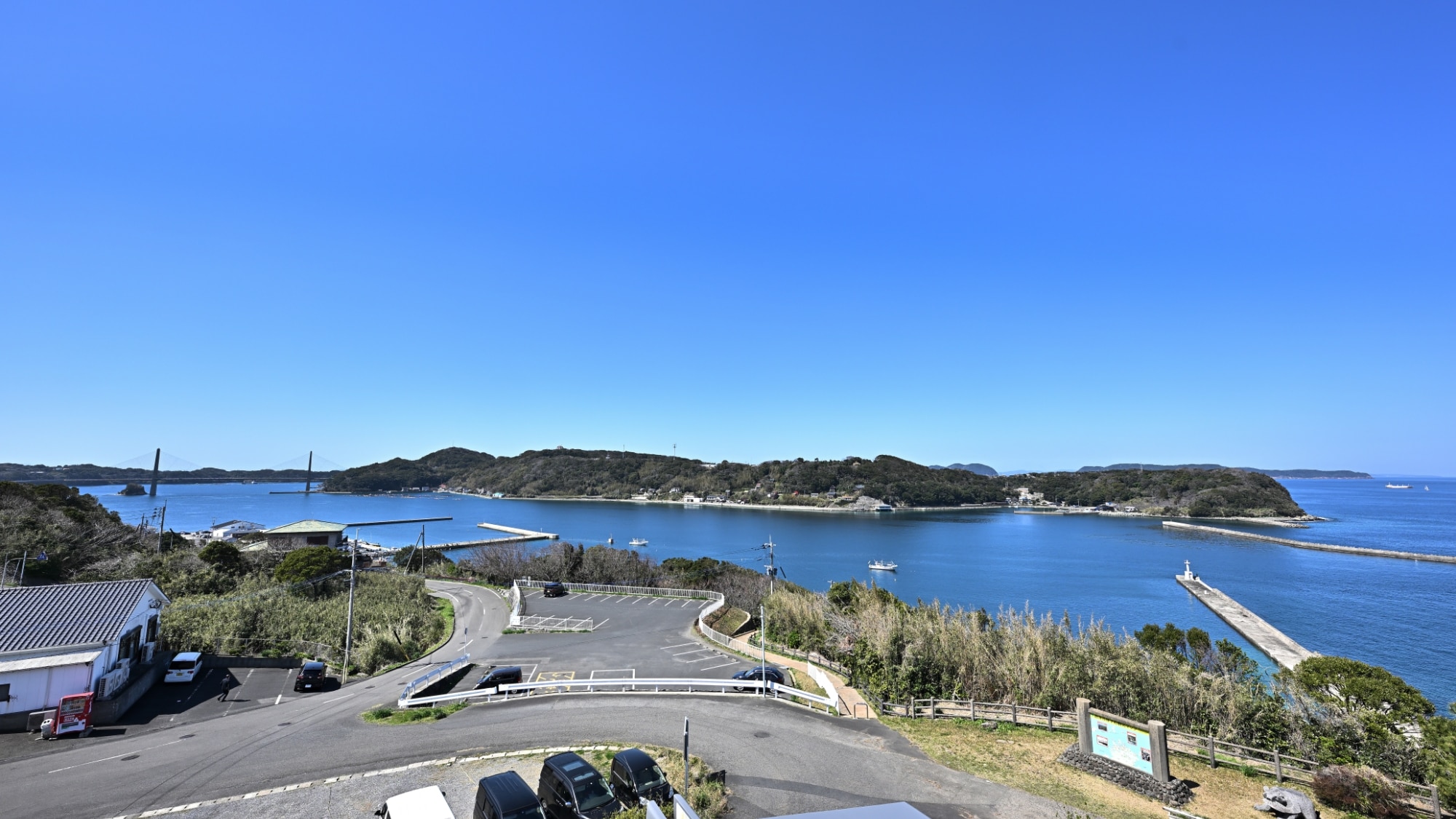 A beautiful view from the inn with a contrast between the sea and the sky