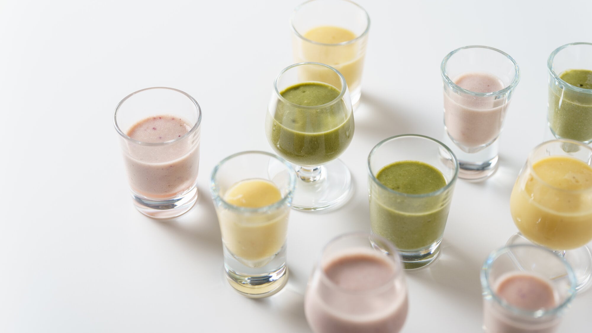 Fresh smoothies made with seasonal fruits and vegetables