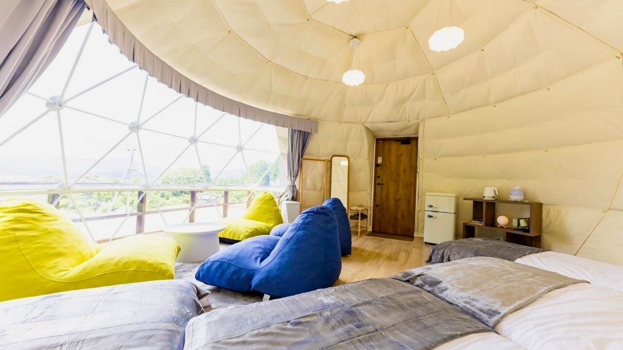 ``7'' Tenda kubah dengan pemandian terbuka pribadi Double&kali;2 Single&kali;2