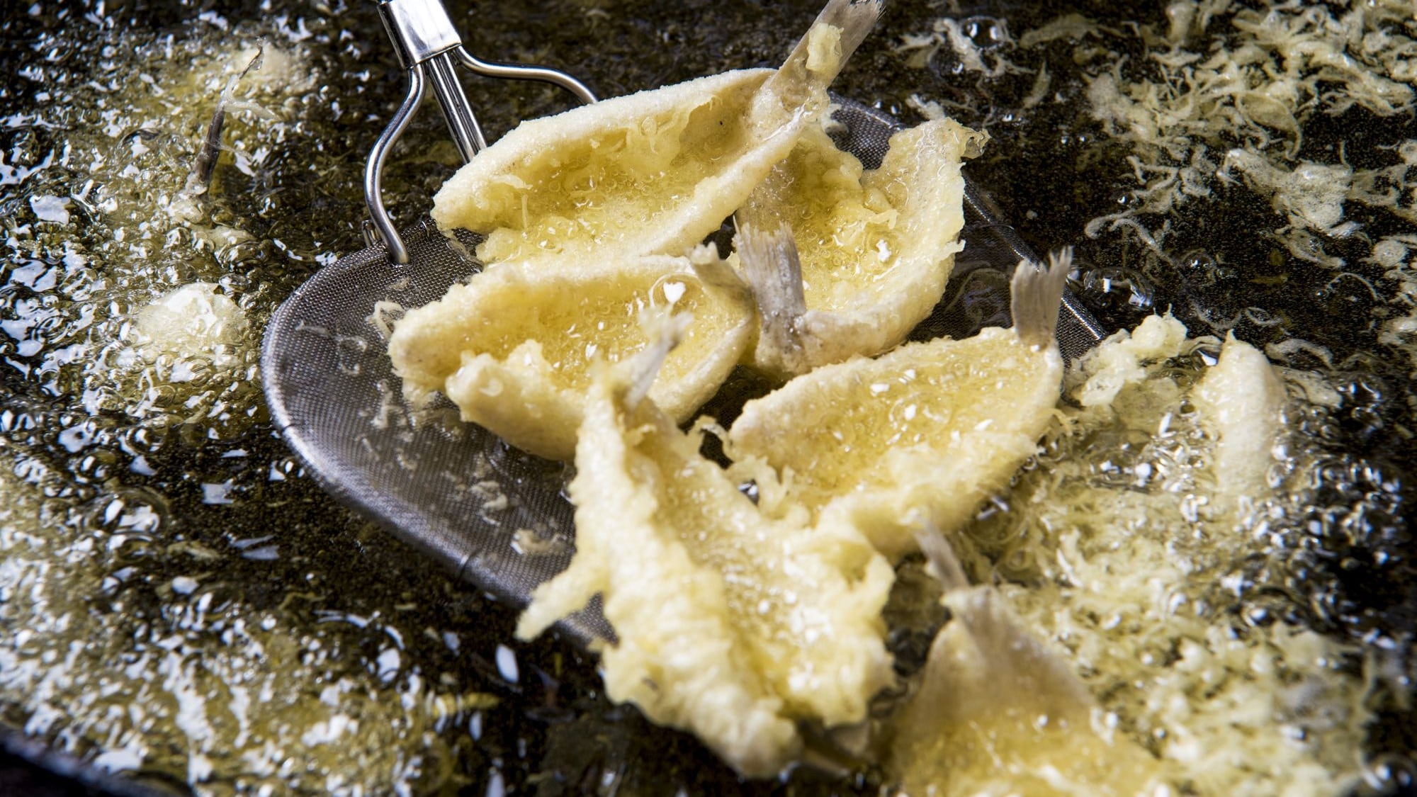 [Prasmanan Shonai Mokke] Nikmati tempura panas yang baru digoreng seperti ikan whiting dan udang.