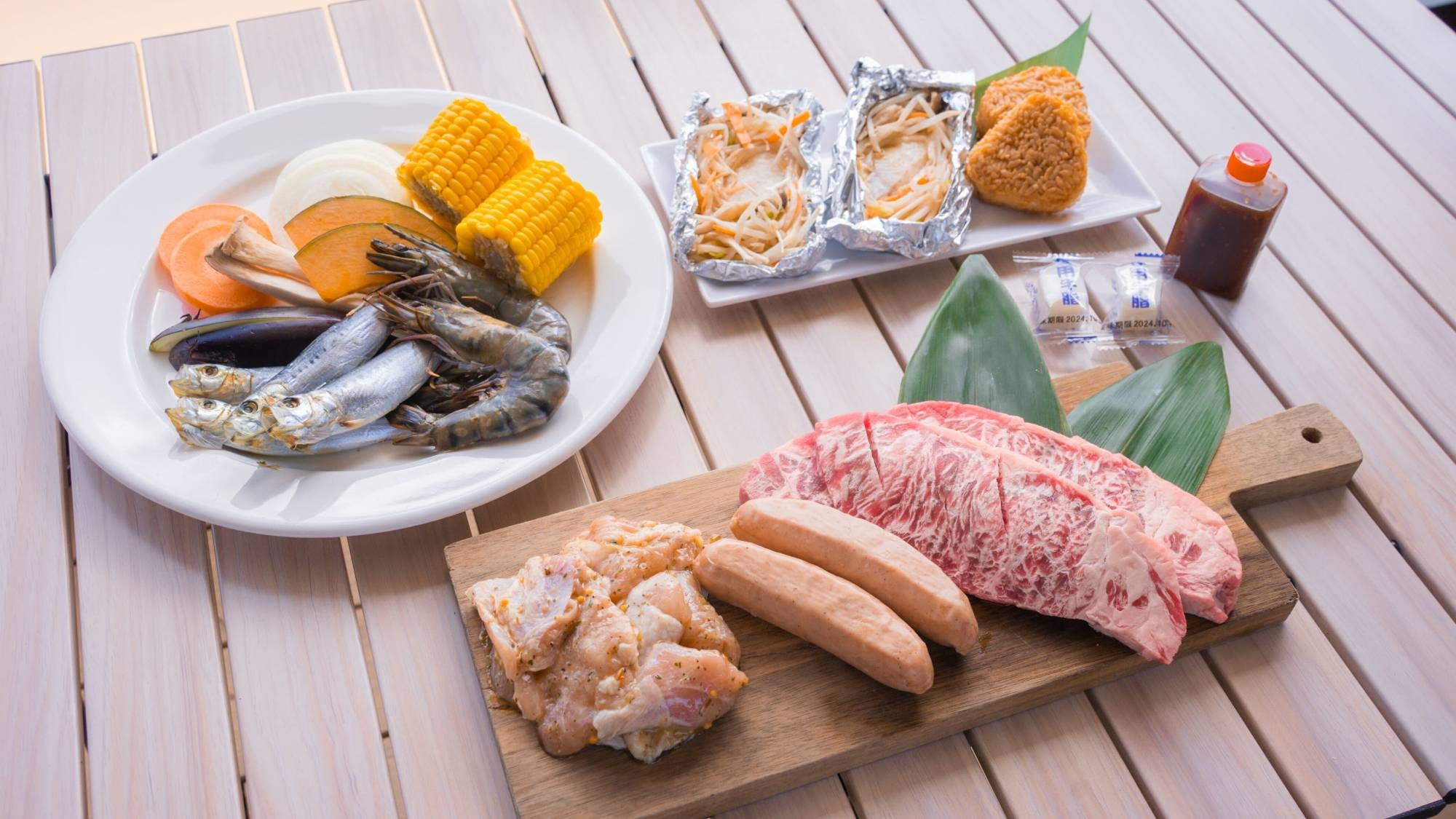 【저녁 식사】핫 플레이트로 즐길 수 있는 BBQ(화상은 2명분)