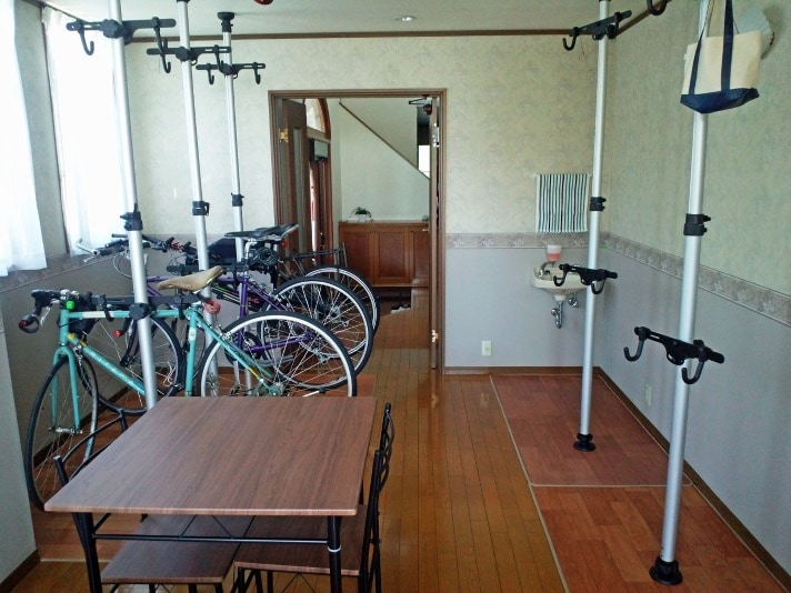 Bicycle storage space adjacent to the cafeteria/cafe
