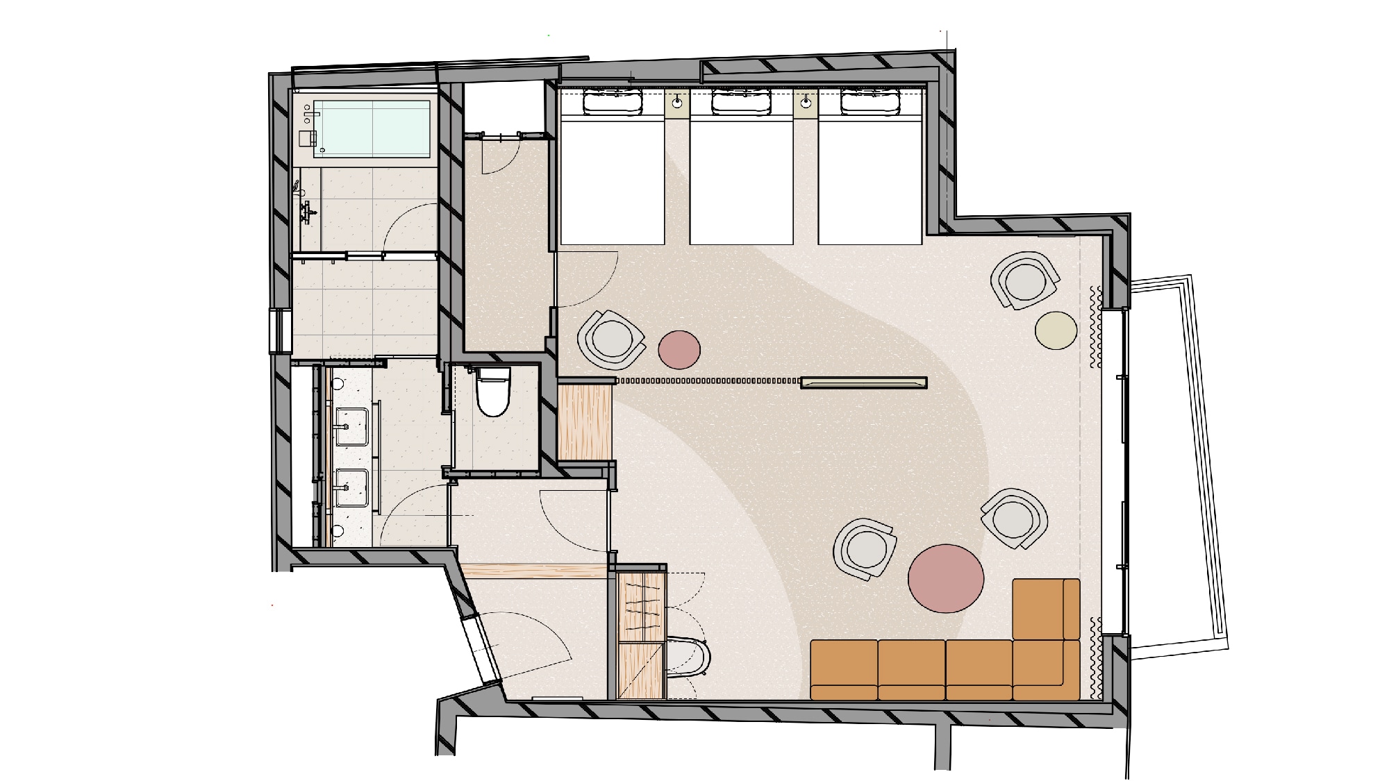 [Grand Bach Deluxe Triple] Floor plan