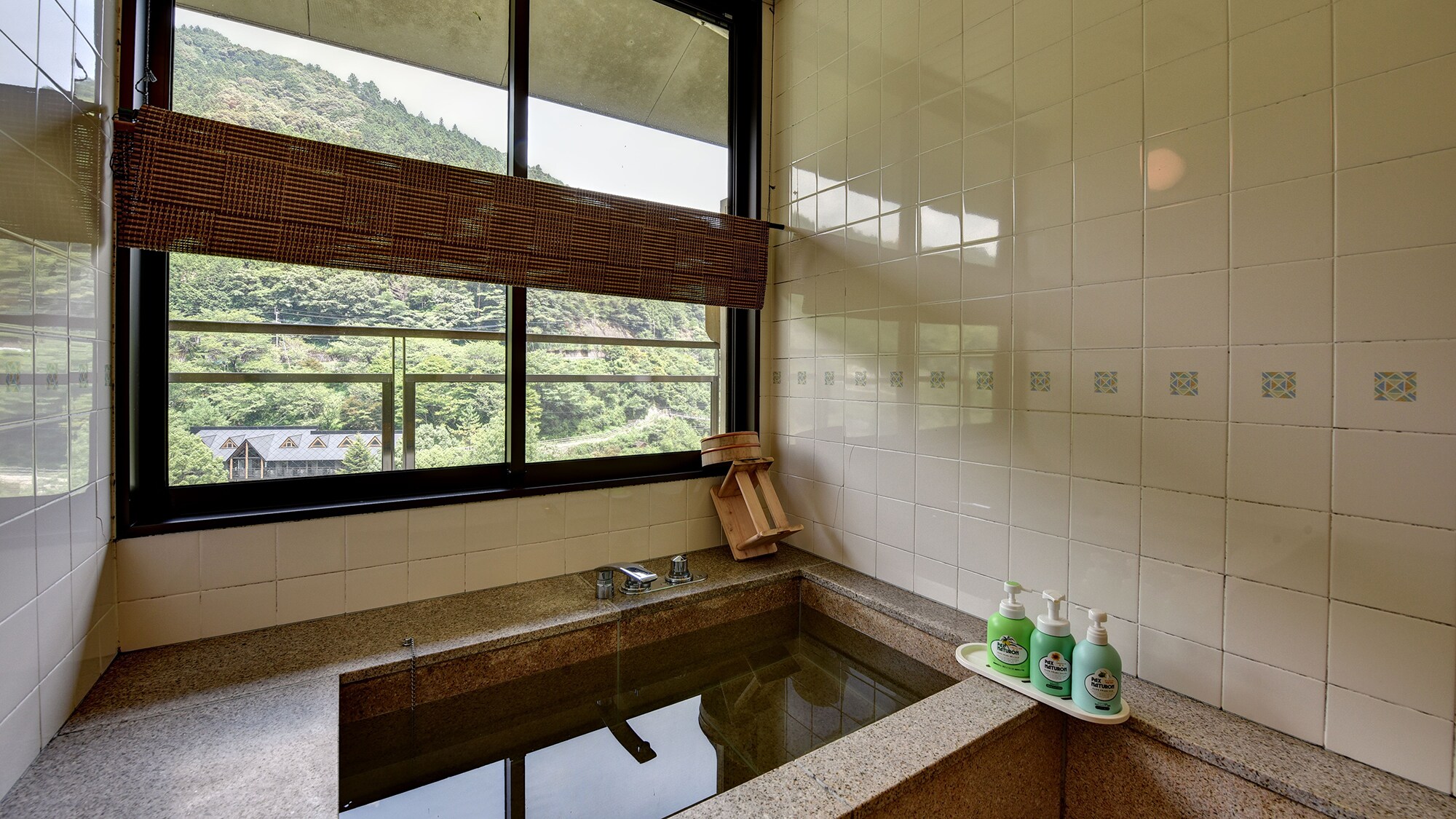 *Guest room with panoramic bath. The room has a panoramic bath.